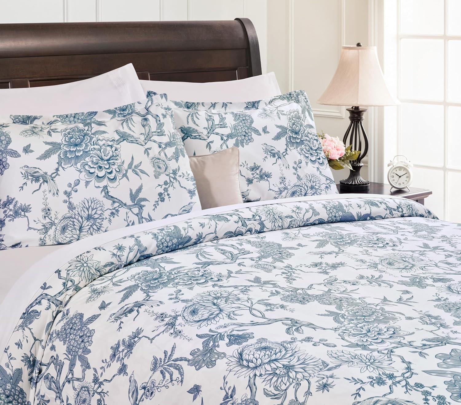 Chanasya Chanasya Antique Toile Double Brushed Microfiber Duvet Cover Set