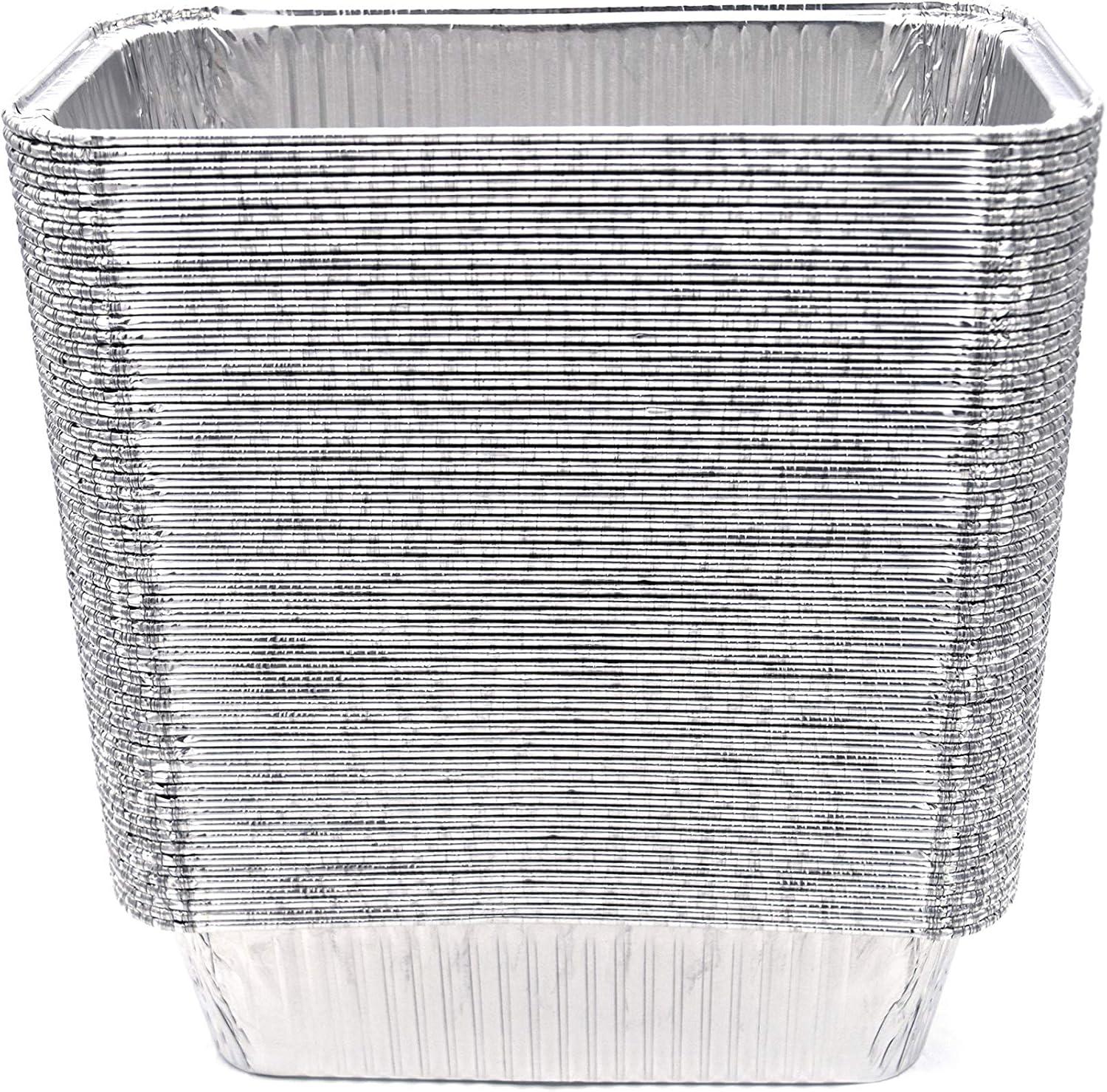 Premium Heavy Duty Disposable Aluminum Bread Loaf Pans, 2-LB, 100 Pack