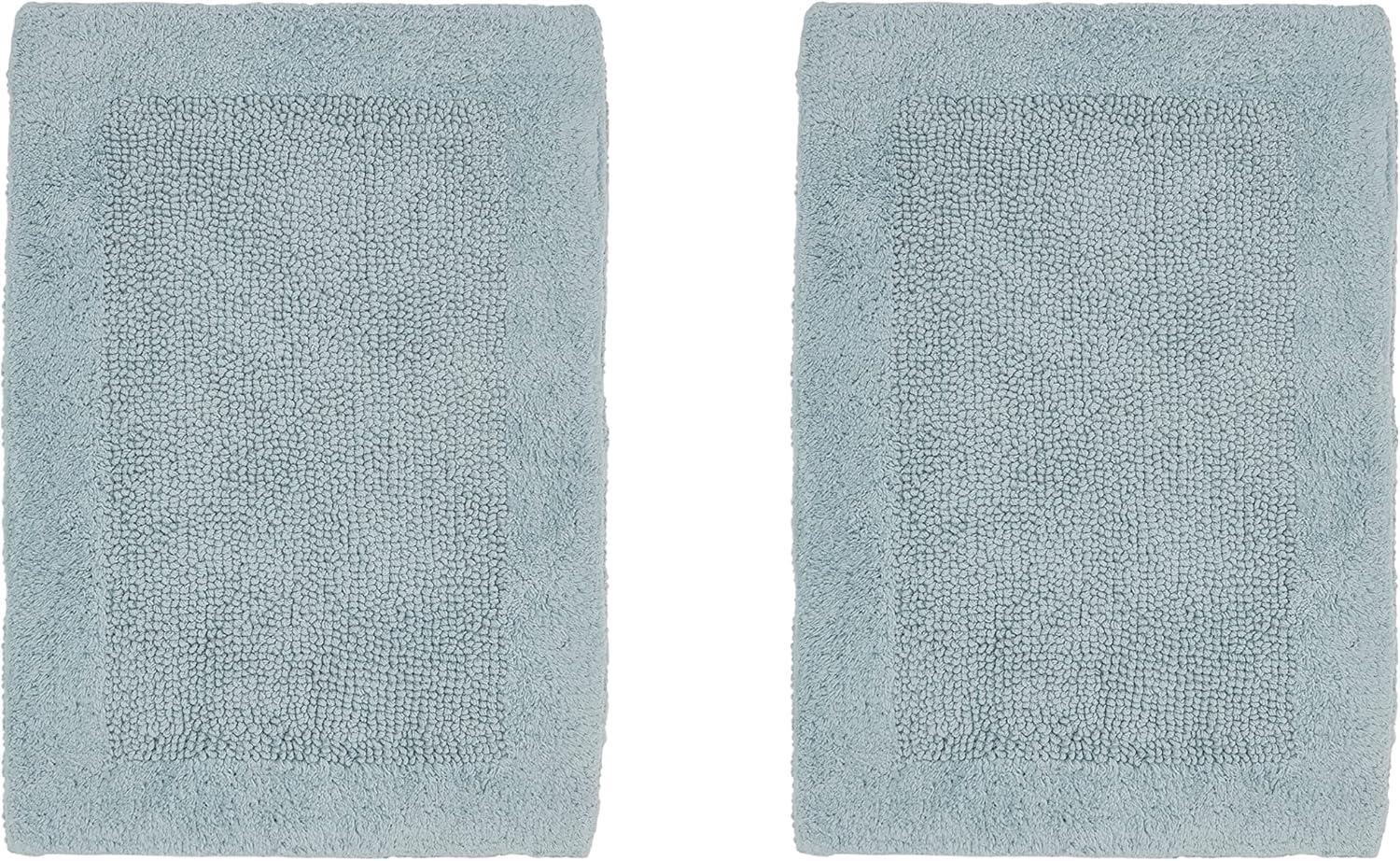 Moriceau Collection 100% Cotton Reversible Tufted Machine Washable 2 Piece Bathroom Rug Set