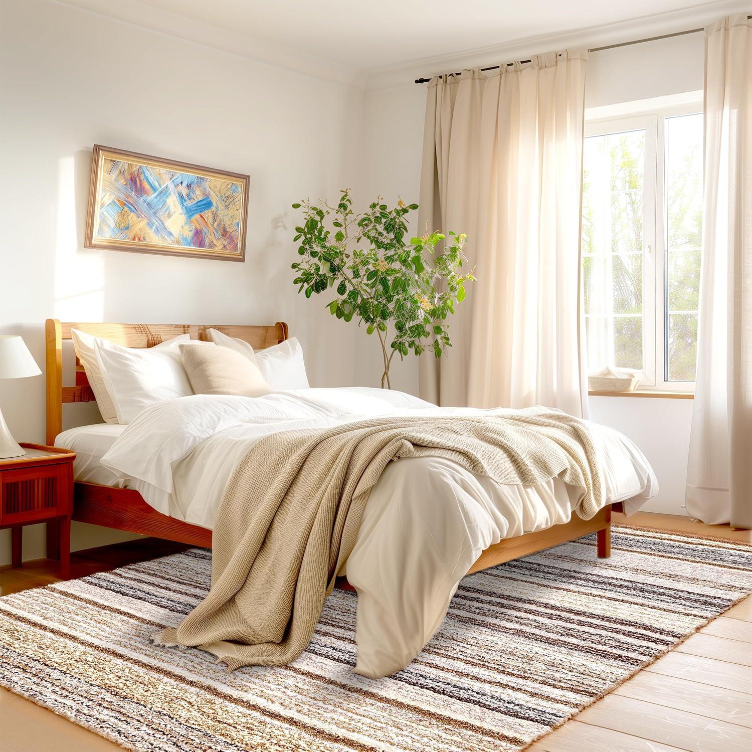 9'x12' Drey Ombre Shag Area Rug Beige/Brown - nuLOOM: Contemporary Tufted Medium Pile Indoor Rug