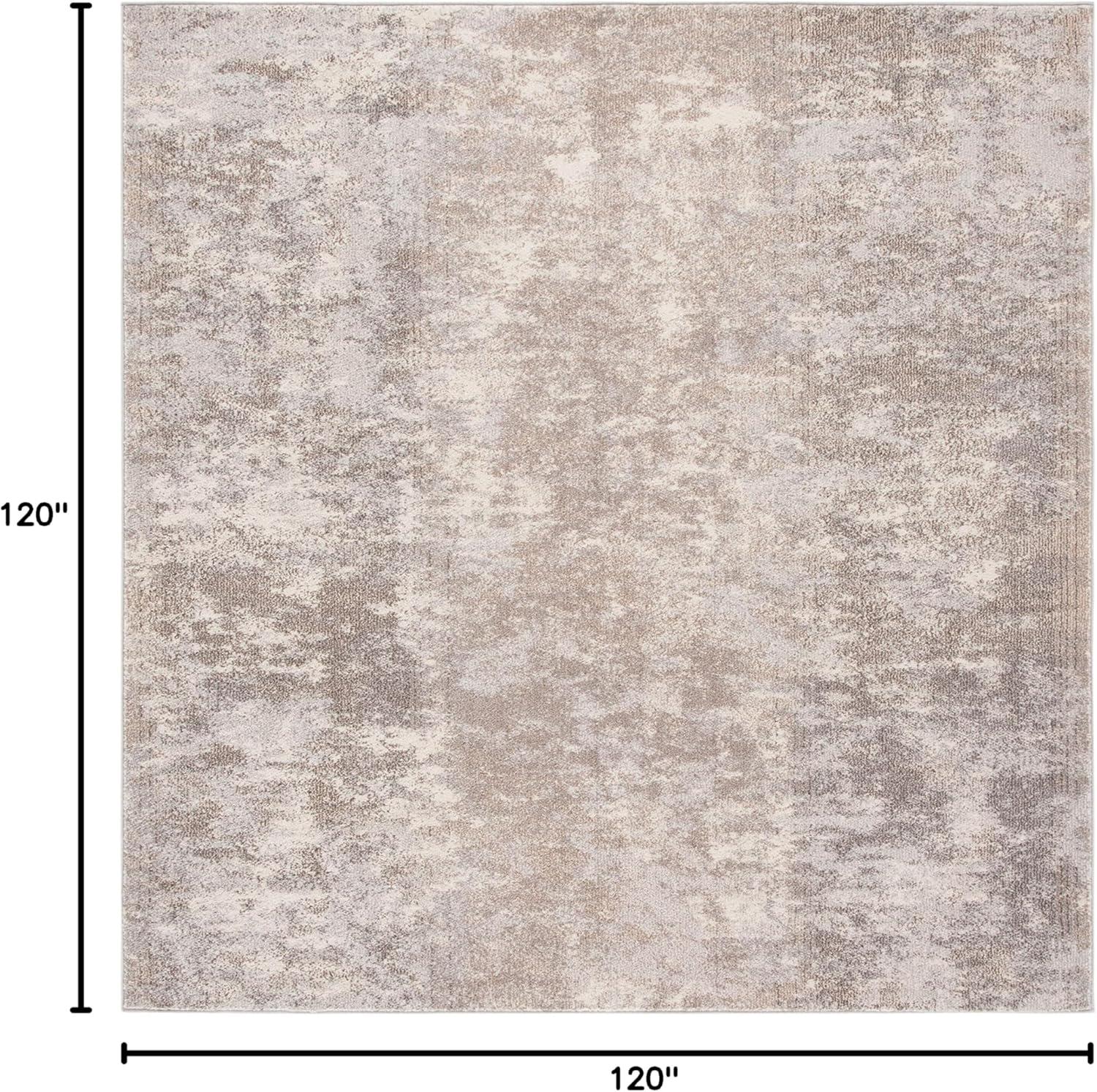 SAFAVIEH Madison Flowers Vintage Abstract Area Rug, Grey/Beige, 10' x 10' Square