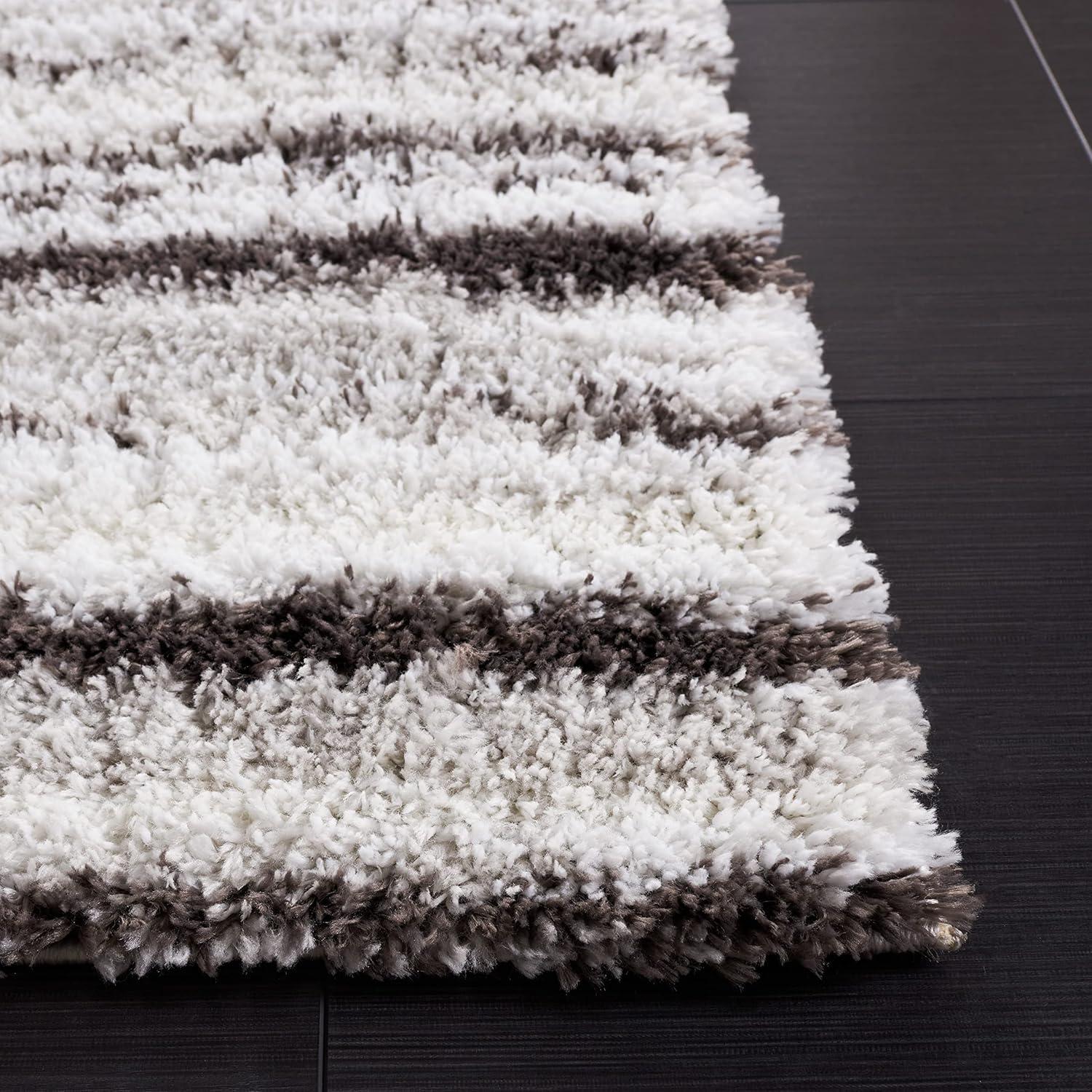 Berber Shag BER565 Power Loomed Area Rug - Gray/Dark Gray - 7'x7' - Safavieh.