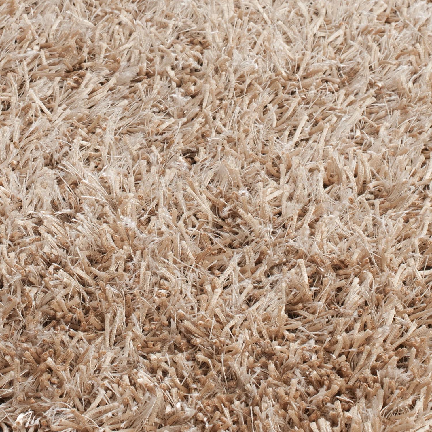 SAFAVIEH New Orleans Darius Solid Polyester Shag Area Rug, Chocolate, 5' x 8'