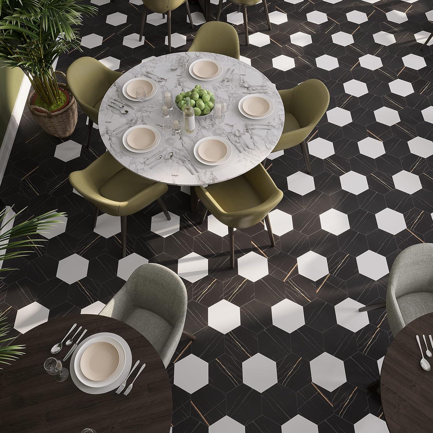 GlueCore Mosaic 28mil x 12" W x 10" L Glue Down Vinyl Tile Flooring