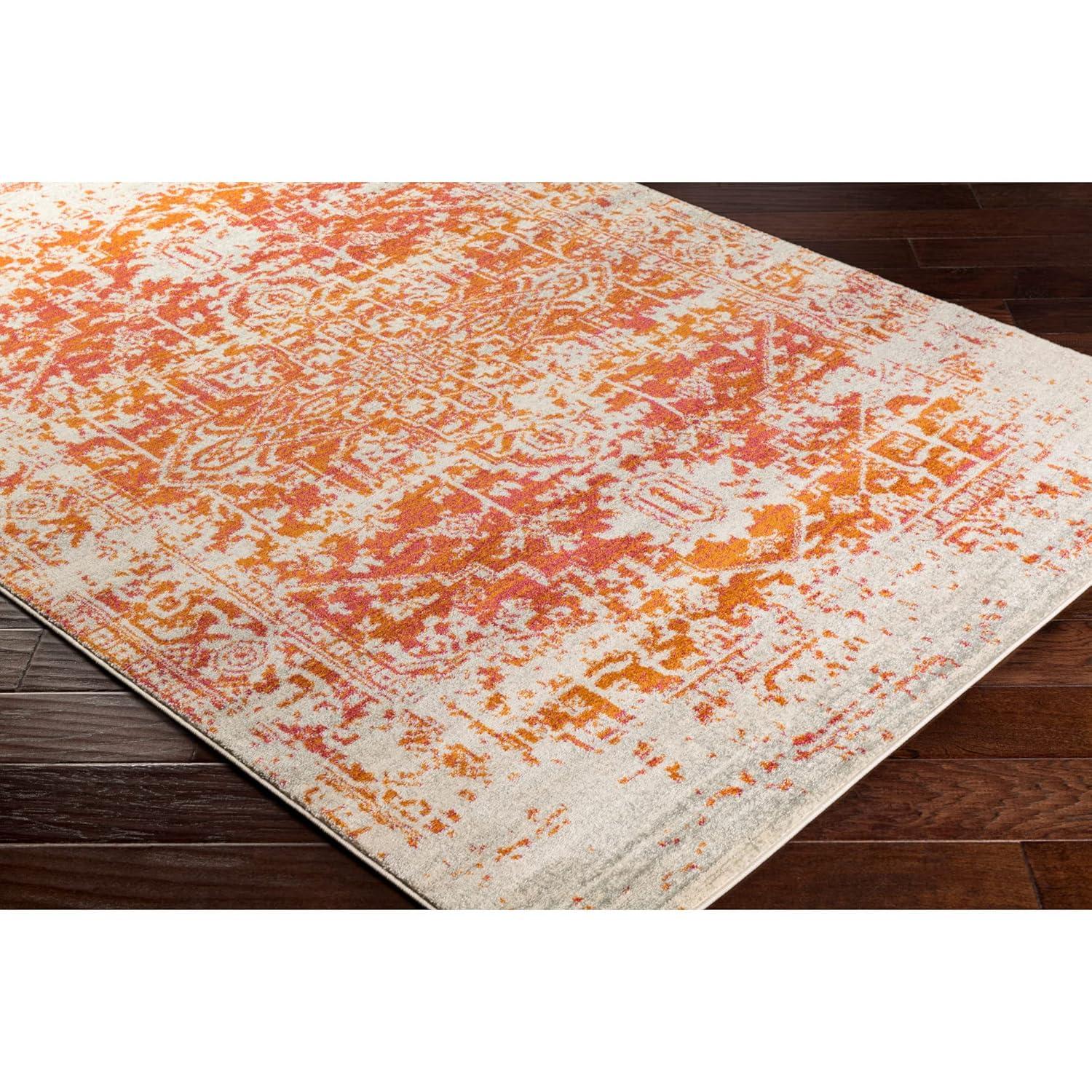 Livabliss Janine Vintage Medallion Area Rug,5'3" x 7'3",Burnt Orange