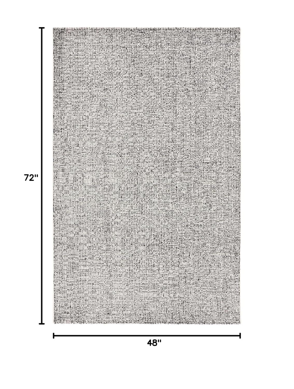 Ebony EBN602 Hand Tufted Indoor Area Rug - Black/Ivory - 4'x6' - Safavieh