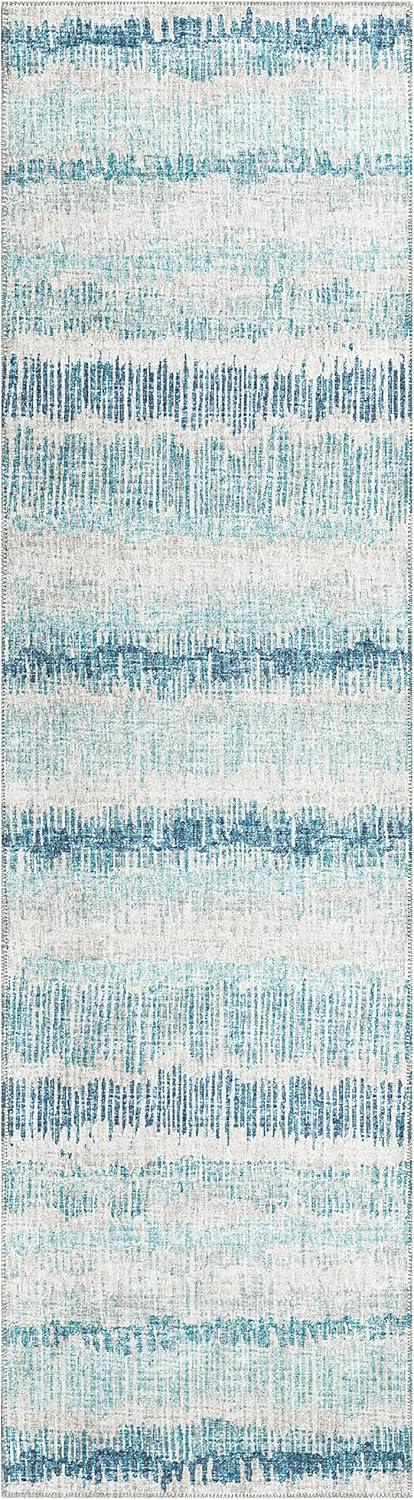 Rylee Blue 2 ft. 3 in. x 7 ft. 6 in. Geometric Indoor/Outdoor Area Rug