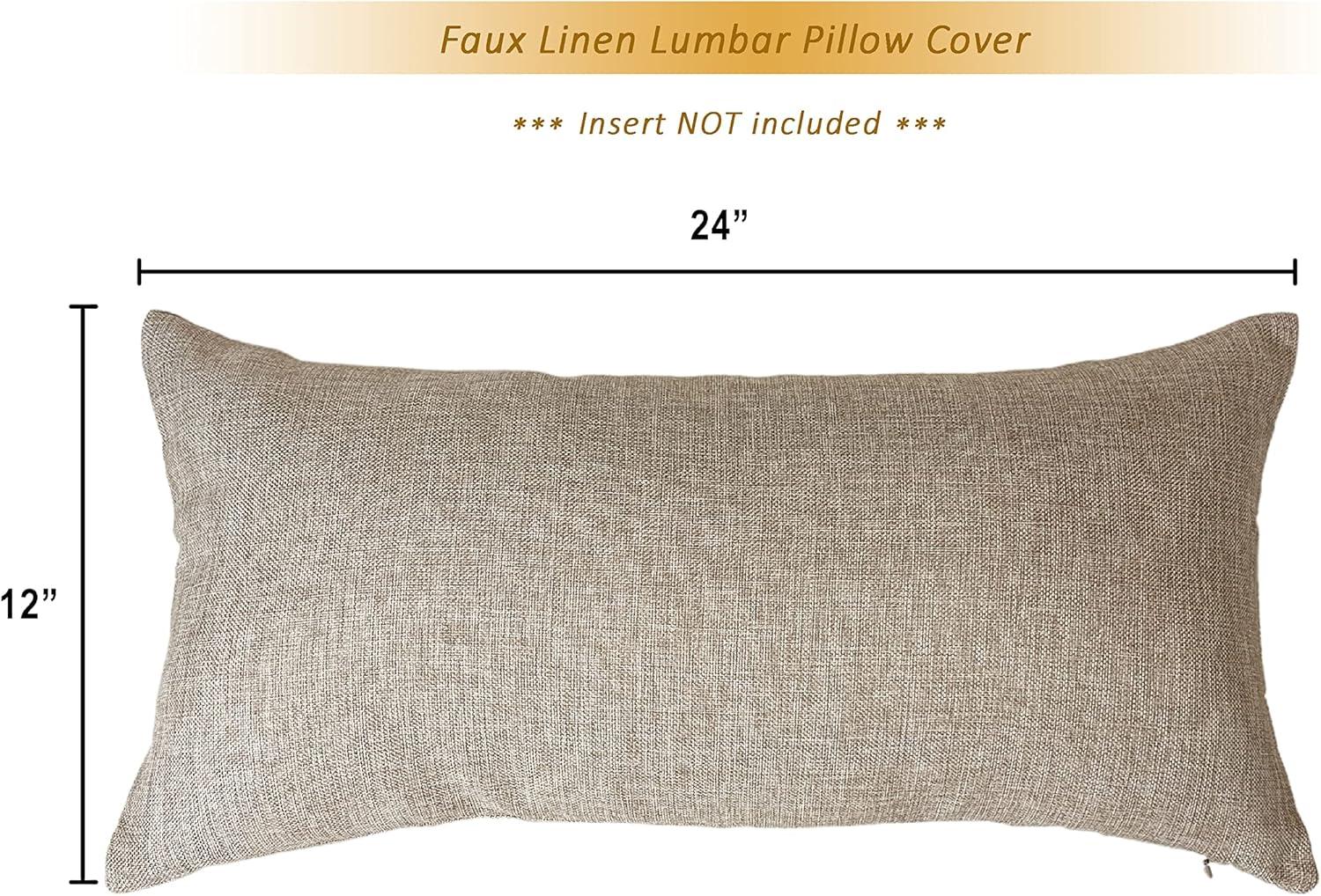 Aiking Home Woven Fine Faux Linen Throw Pillow Cover, size 12"x24", Wheat