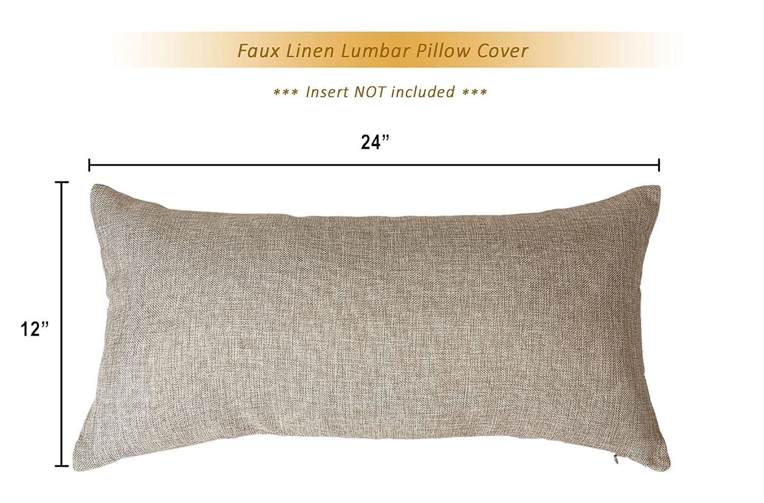 Aiking Home Woven Fine Faux Linen Throw Pillow Cover, size 12"x24", Wheat