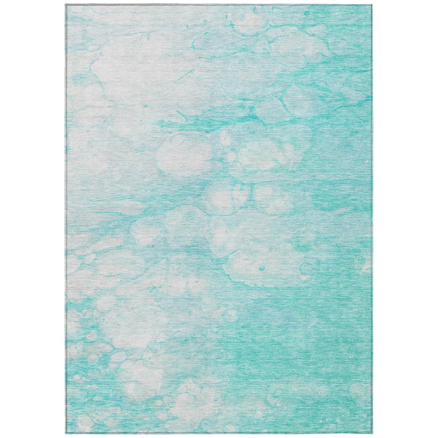 Addison Rugs Chantille Indoor/Outdoor Transitional Abstract Aqua Washable Rectangle Rug, 2'6" x 3'10"