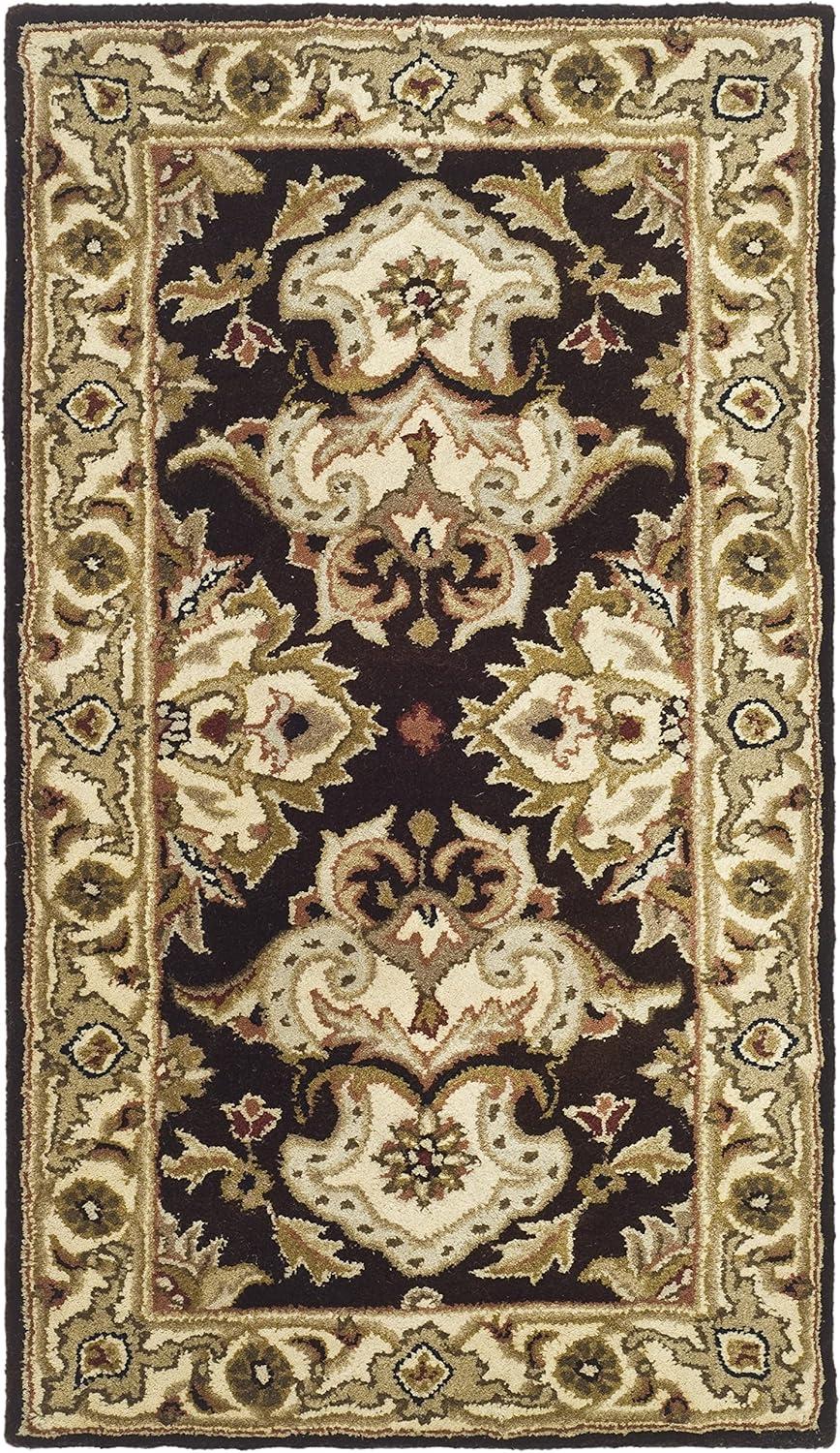 Espresso and Ivory Hand-Tufted Wool 2' x 3' Area Rug