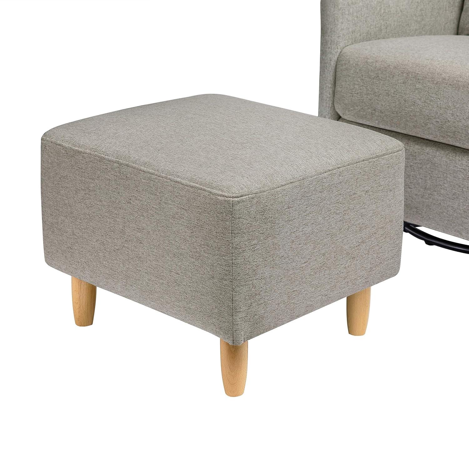 Eco-Weave Grey Swivel Glider with Ottoman for Modern Nurseries