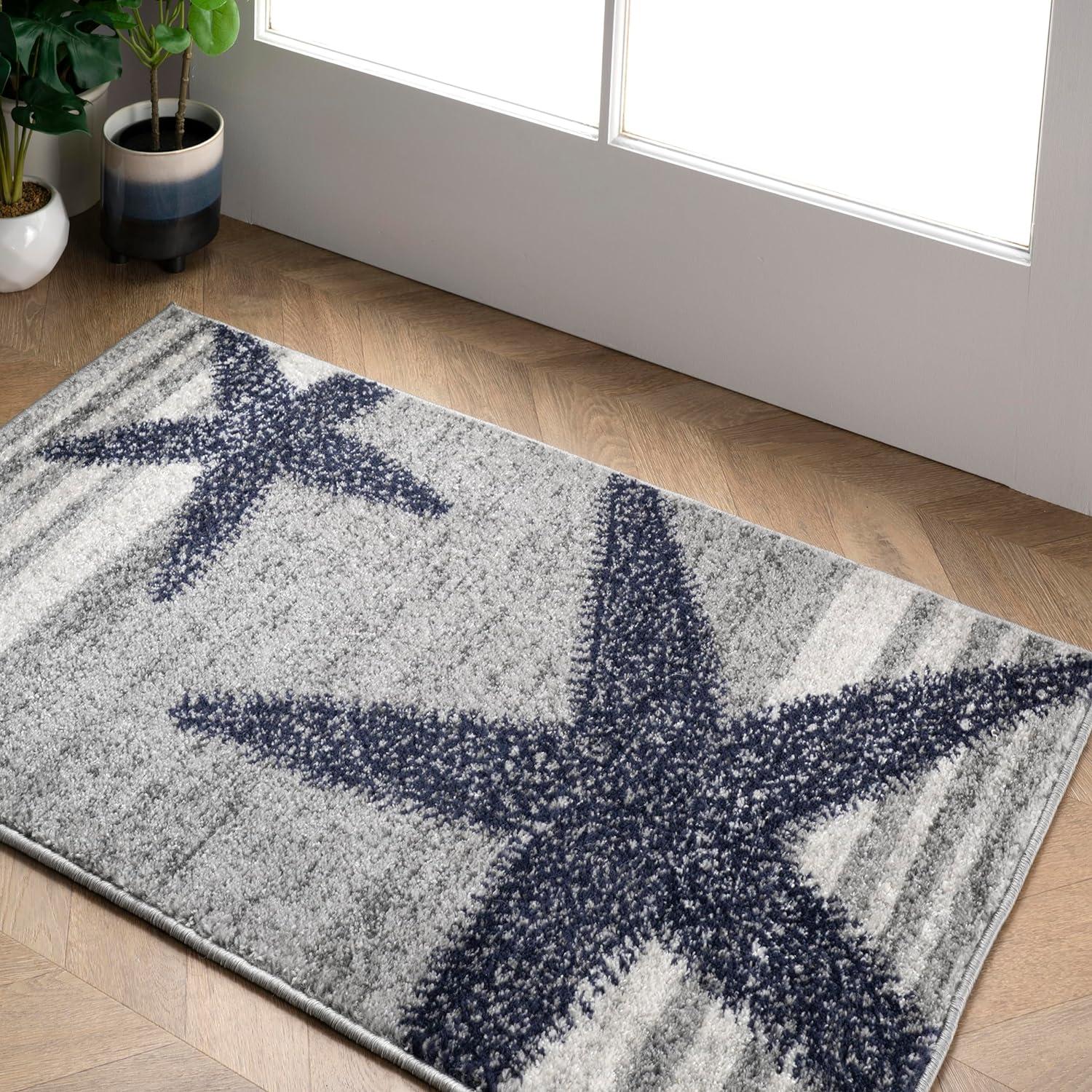 Thomas Paul Thomas Paul Starfish and Striped Gray Rug