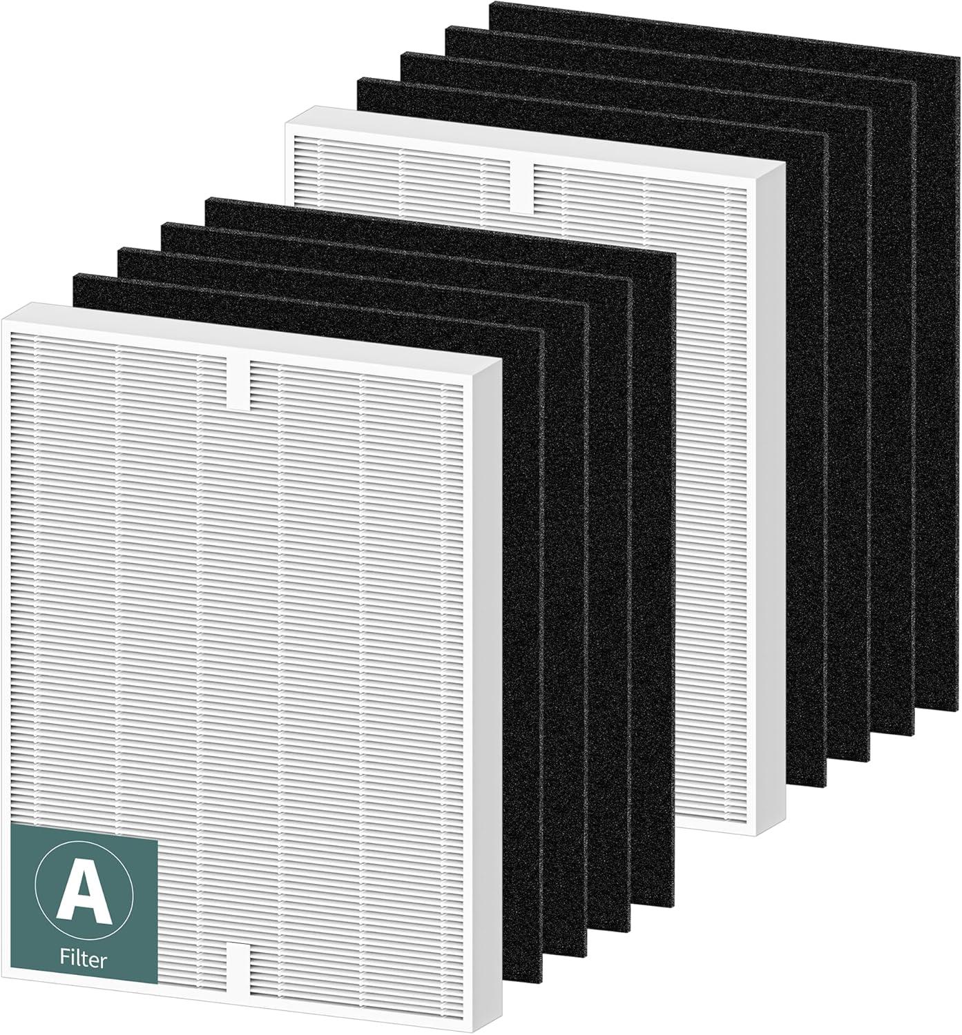 White and Black HEPA Activated Carbon Air Purifier Filters