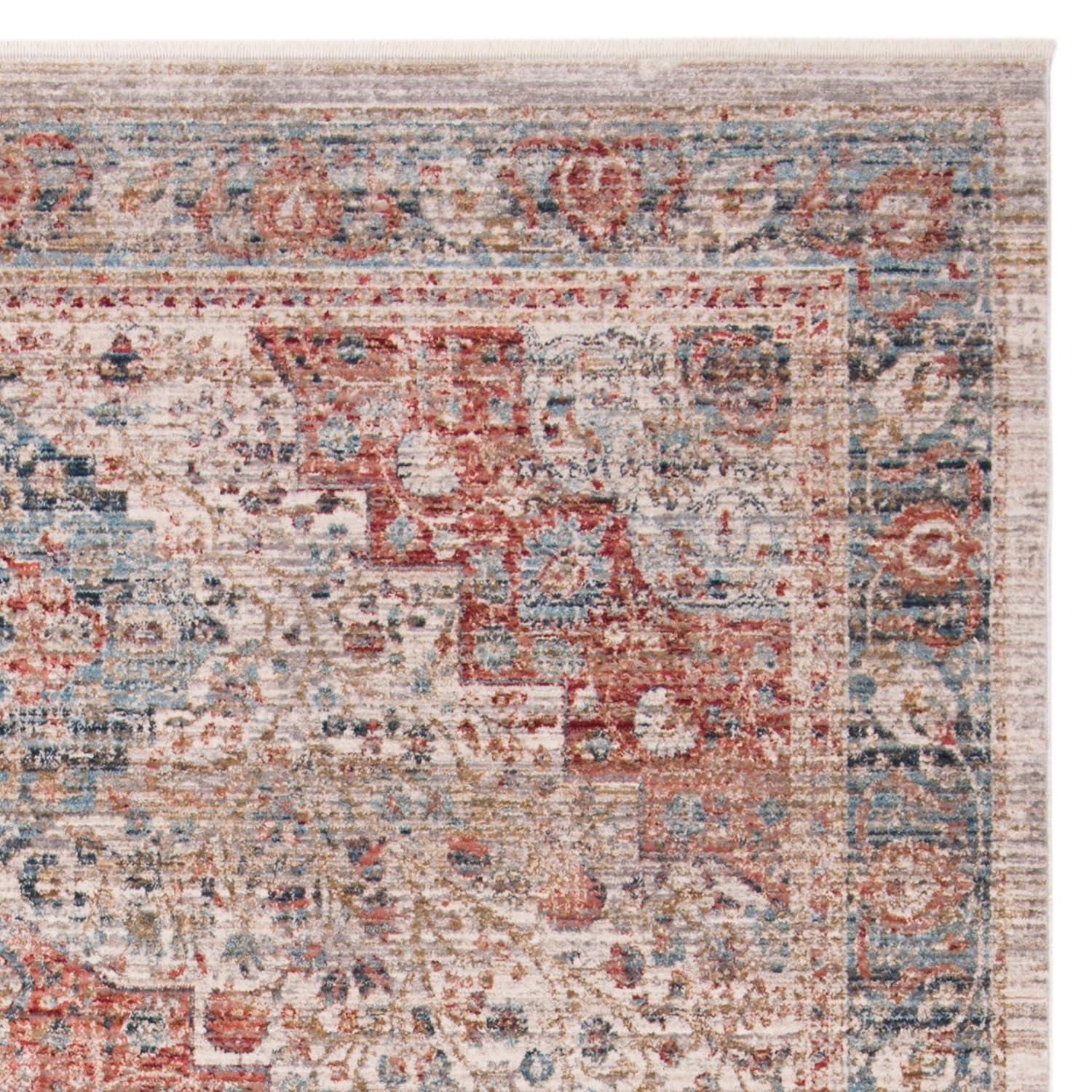 Ivory and Pink 10' x 14' Synthetic Medallion Rug