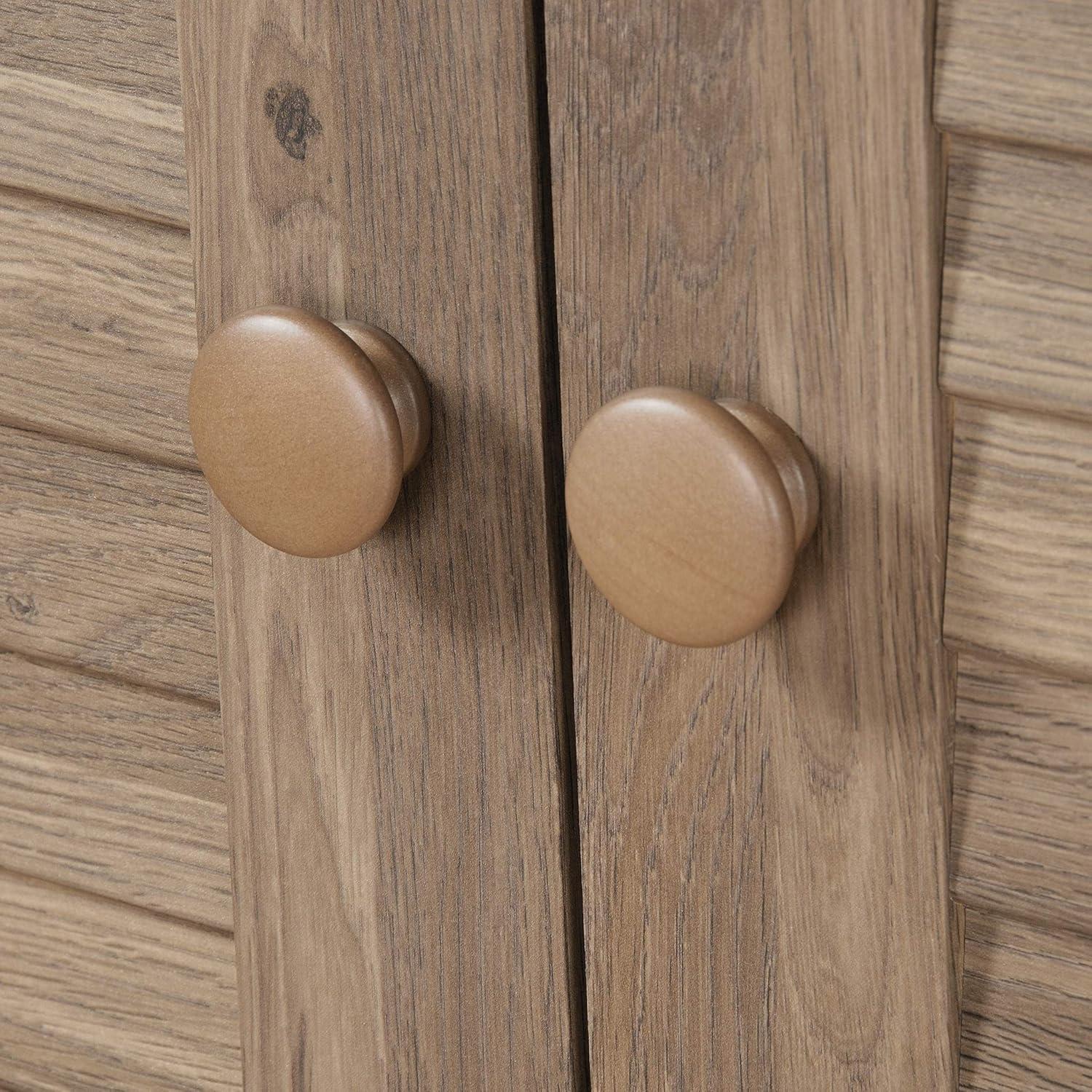 Salt Oak Freestanding Storage Cabinet with Adjustable Shelving