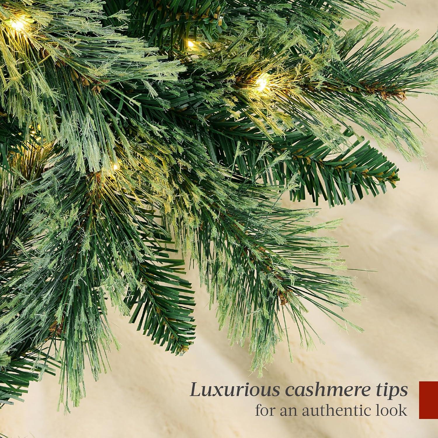 Best Choice Products 7.5ft Pre-Lit Cashmere Christmas Tree Holiday Decor w/ Cordless Connection, 2-in-1 LED Lights