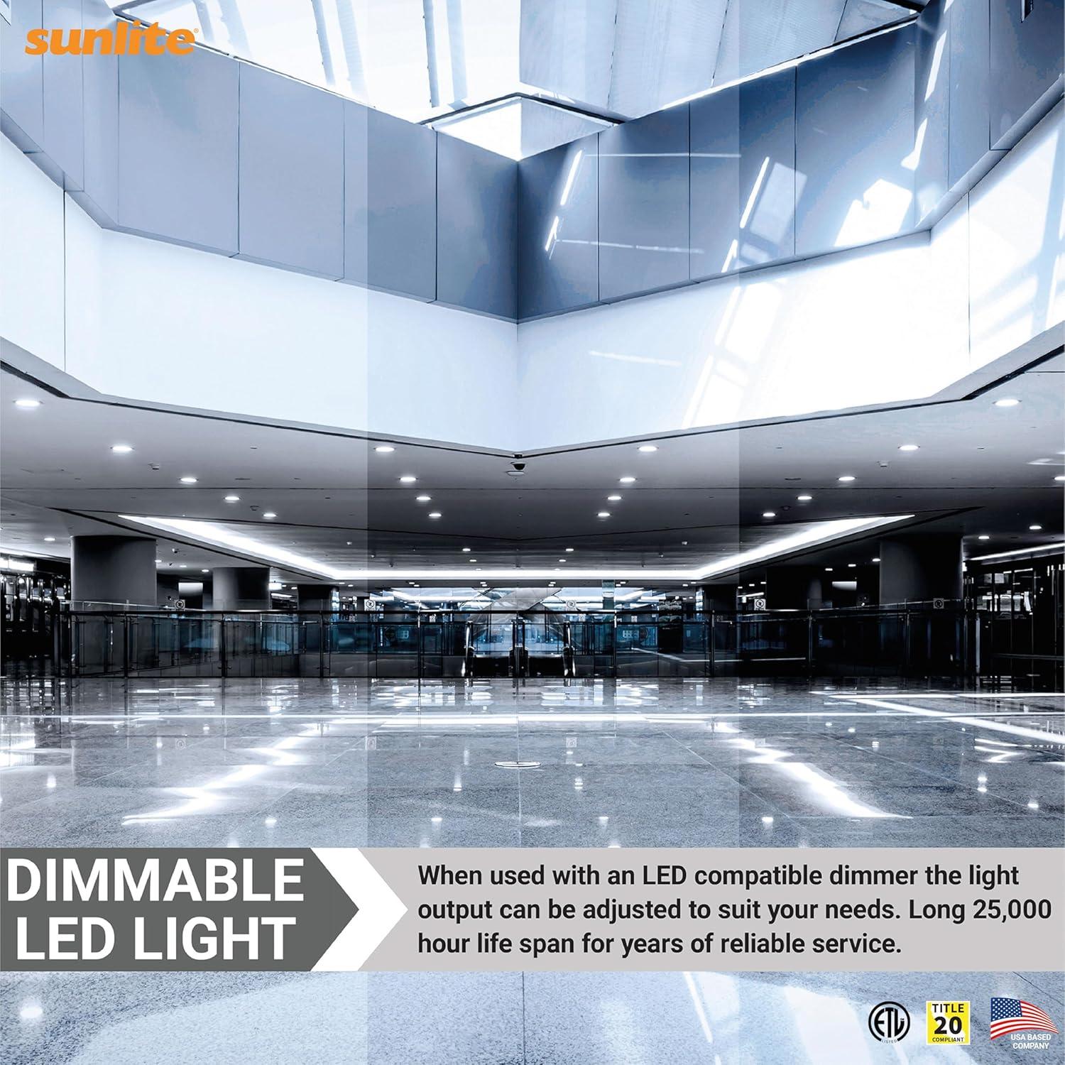Sunlite LED PAR16 Reflector Light Bulb, 6 Watts (50W Equivalent), Medium E26 Base, Dimmable,ETL Listed, 5000K Daylight, 6-Pack