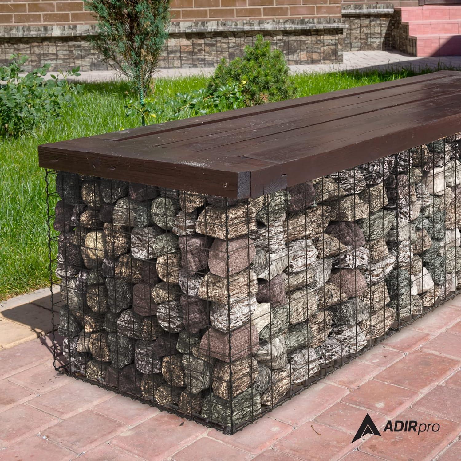 AdirPro Heavy Gauge Welded Gabion Basket, 3 Cubic Feet, 3 pack