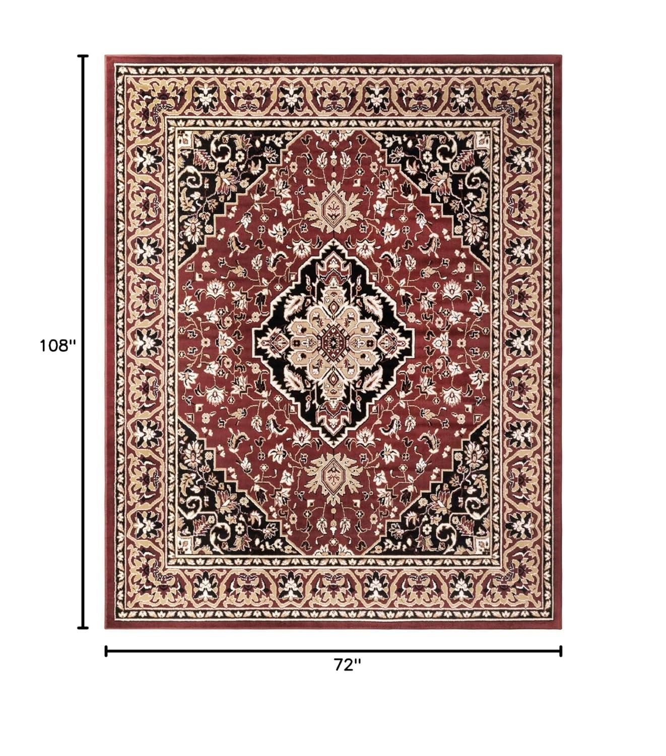 Superior Glendale Oriental Medallion Indoor Area Rug, 6'x9', Red