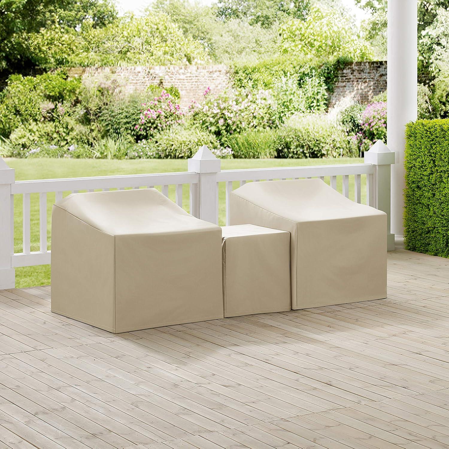 Tan Heavy Gauge Vinyl Outdoor Furniture Cover Set