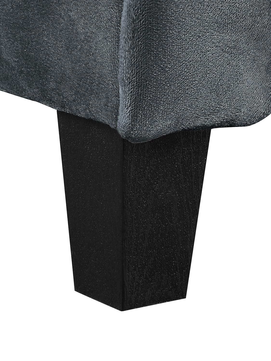 Lifestyle Solutions Taryn Traditional Sofa with Rolled Arms, Dark Gray Fabric