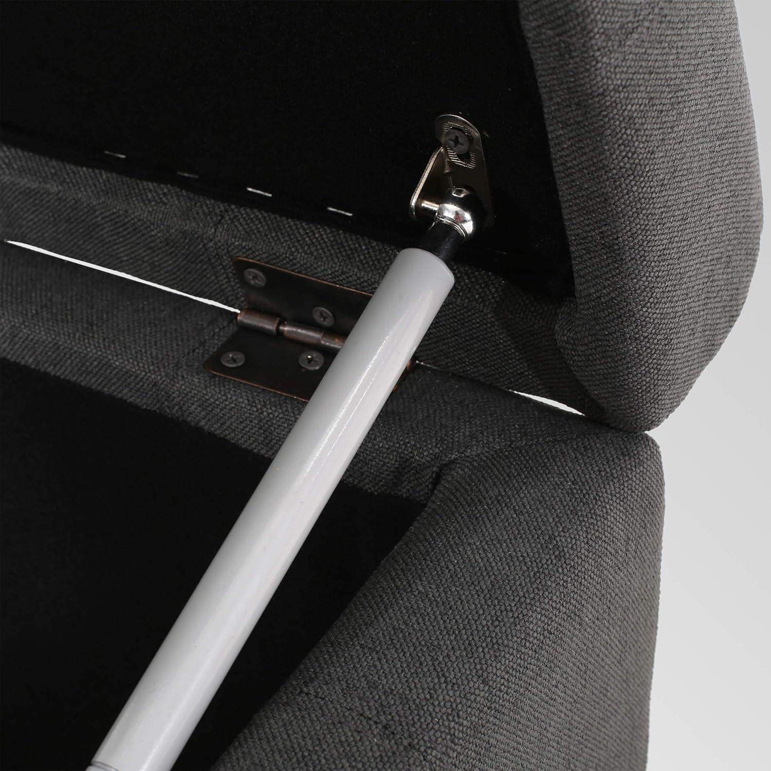 Isabella Contemporary Tufted Fabric Storage Ottoman Dark Gray/Dark Brown - Christopher Knight Home: Upholstered Bench with Wood Legs