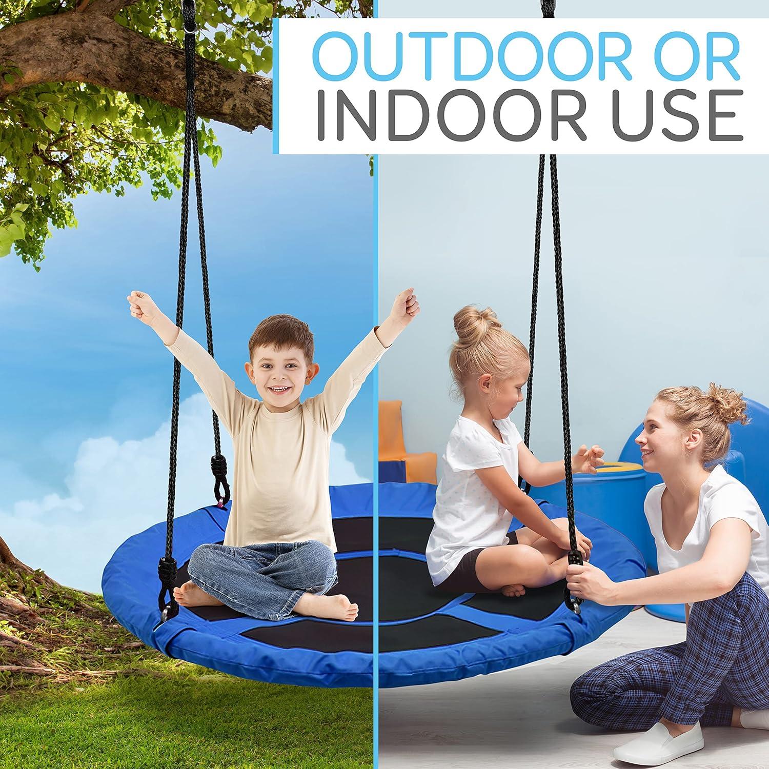 Klo Kick 40inch Metal/Fabric Web/Saucer Swing with Chains and Hooks