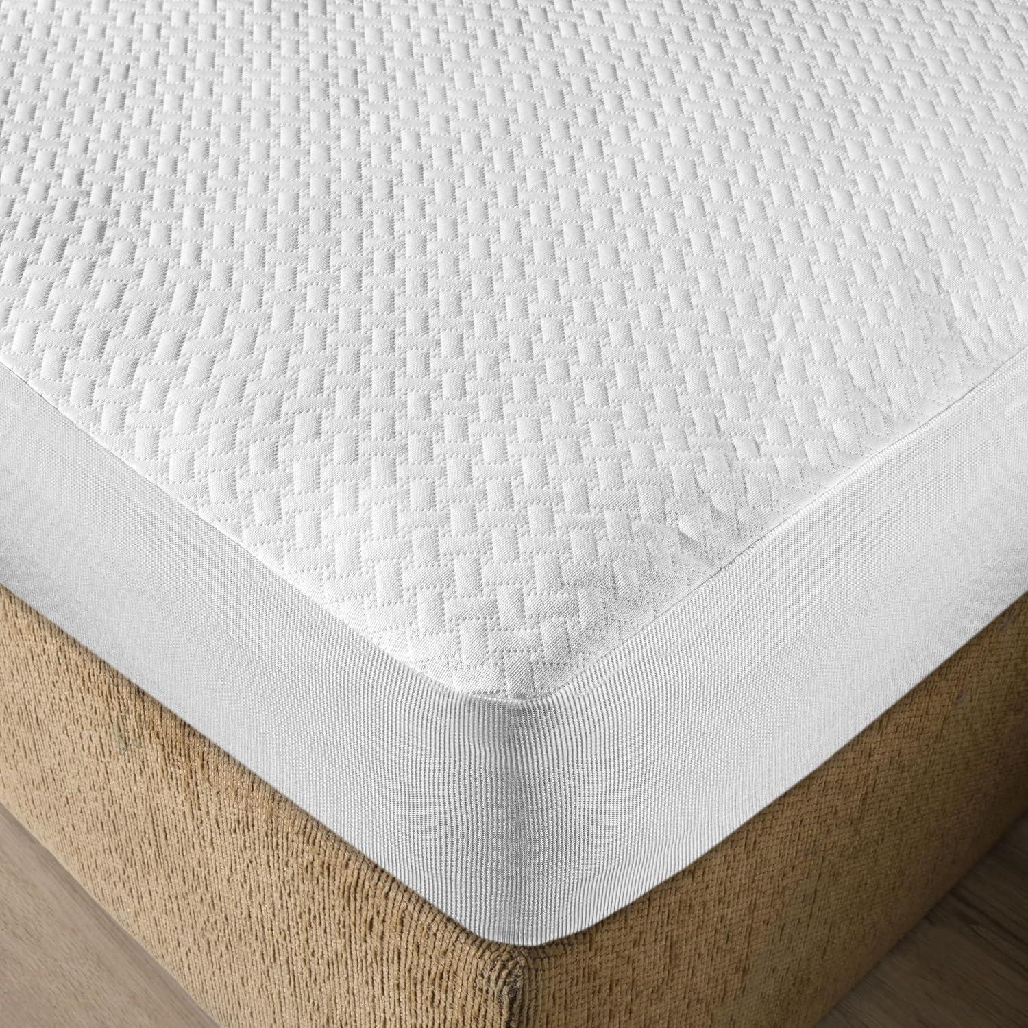 Mattress Protector Waterproof Breathable Sheet with Straps Fitted Bed Cover, Twin XL, by Ambesonne