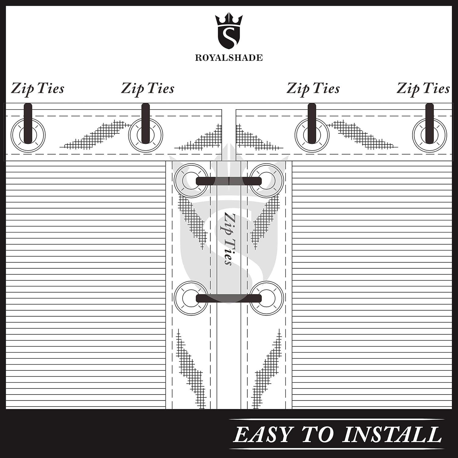 Royal Shade 6' x 50' Brown Fence Privacy Screen Cover Windscreen with Heavy Duty Brass Grommets - Cable Zip Ties Include (We Make Custom Size)