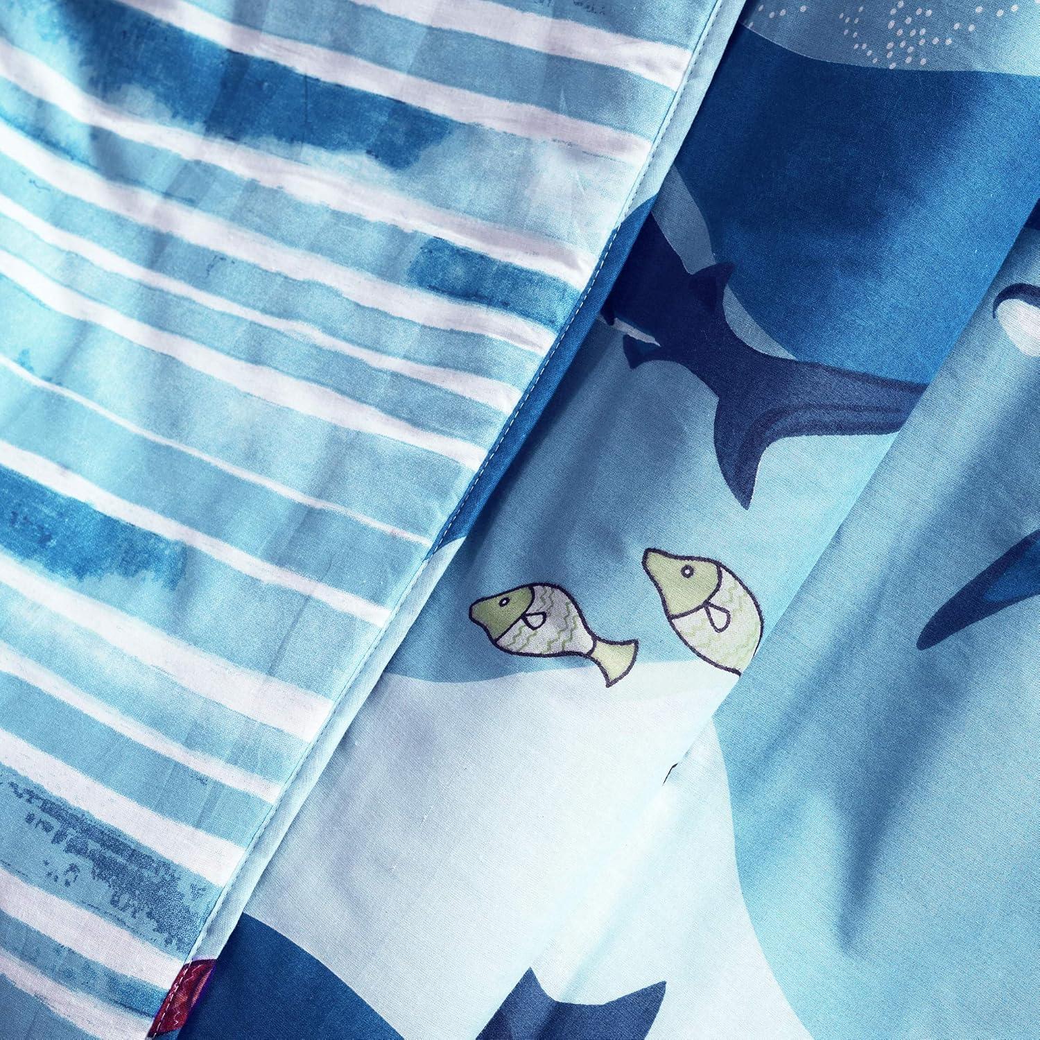 Lush Decor, Blue Shark Allover Throw Blanket, 50" x 60", 60" x 50