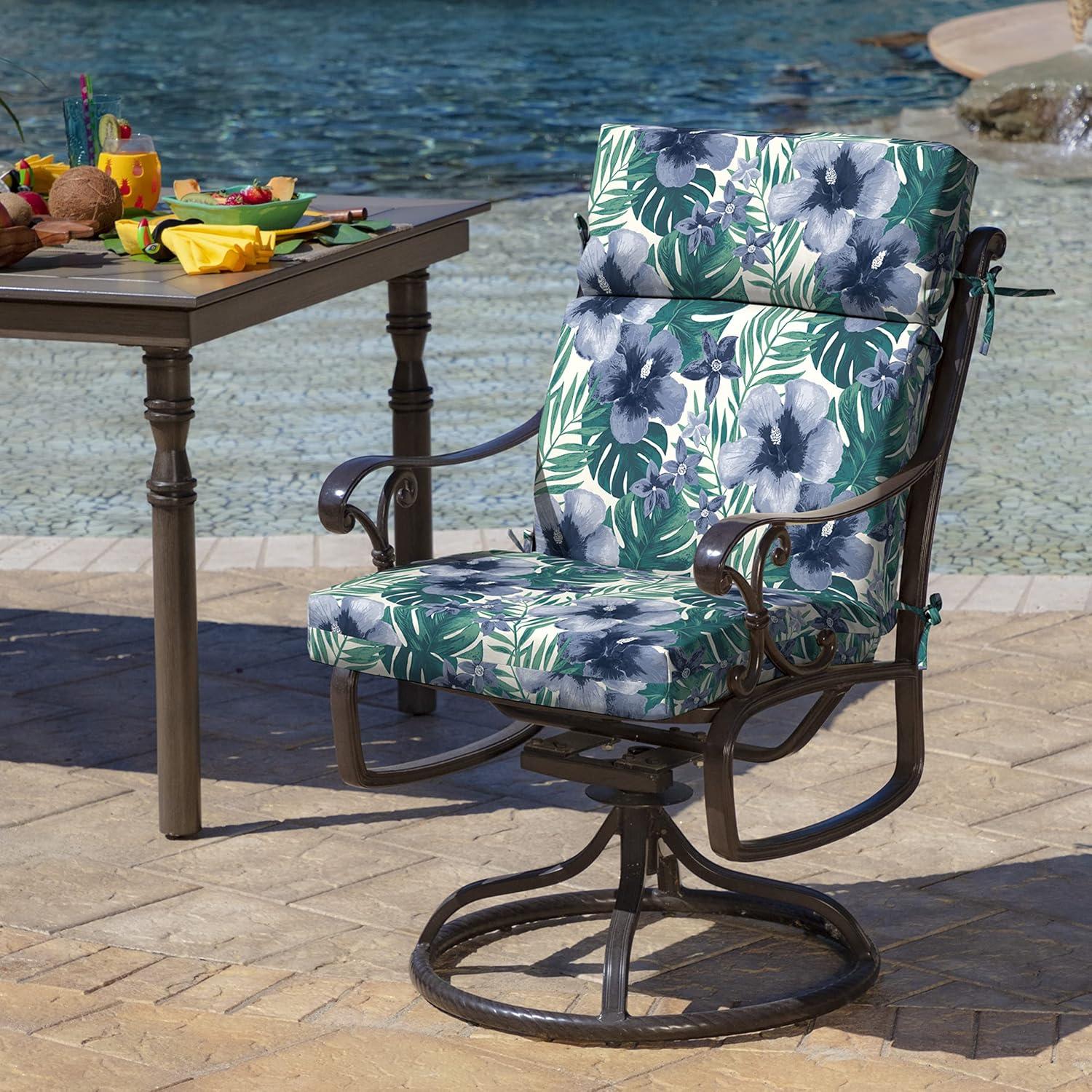 Salome Tropical Blue 21"x20" Outdoor Dining Chair Cushion