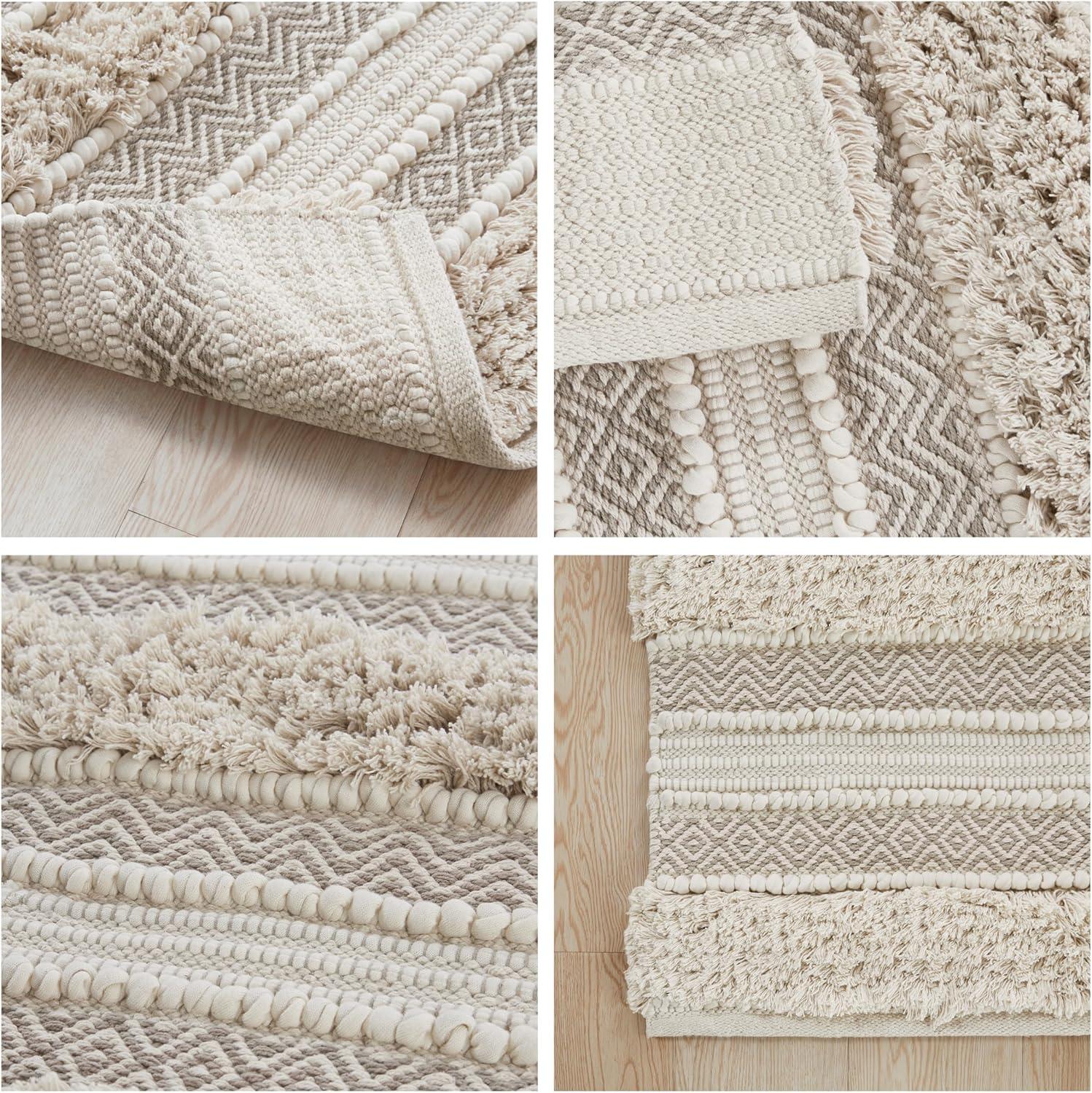 INK+IVY Asher Cotton Blend Bath Rug with Non-Slip Backing