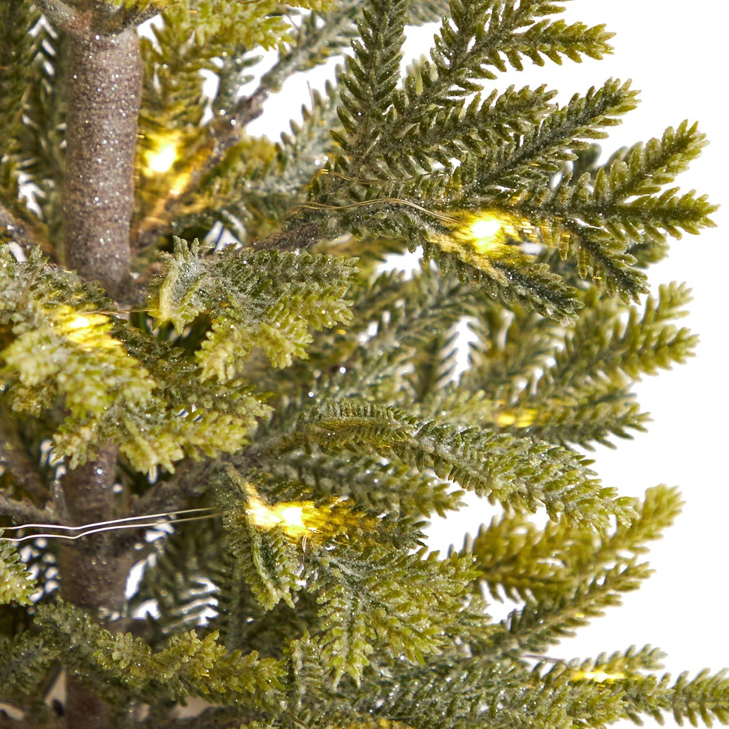 Nearly Natural 26" Pine Artificial Christmas Tree Prelit 35 Warm White Lights