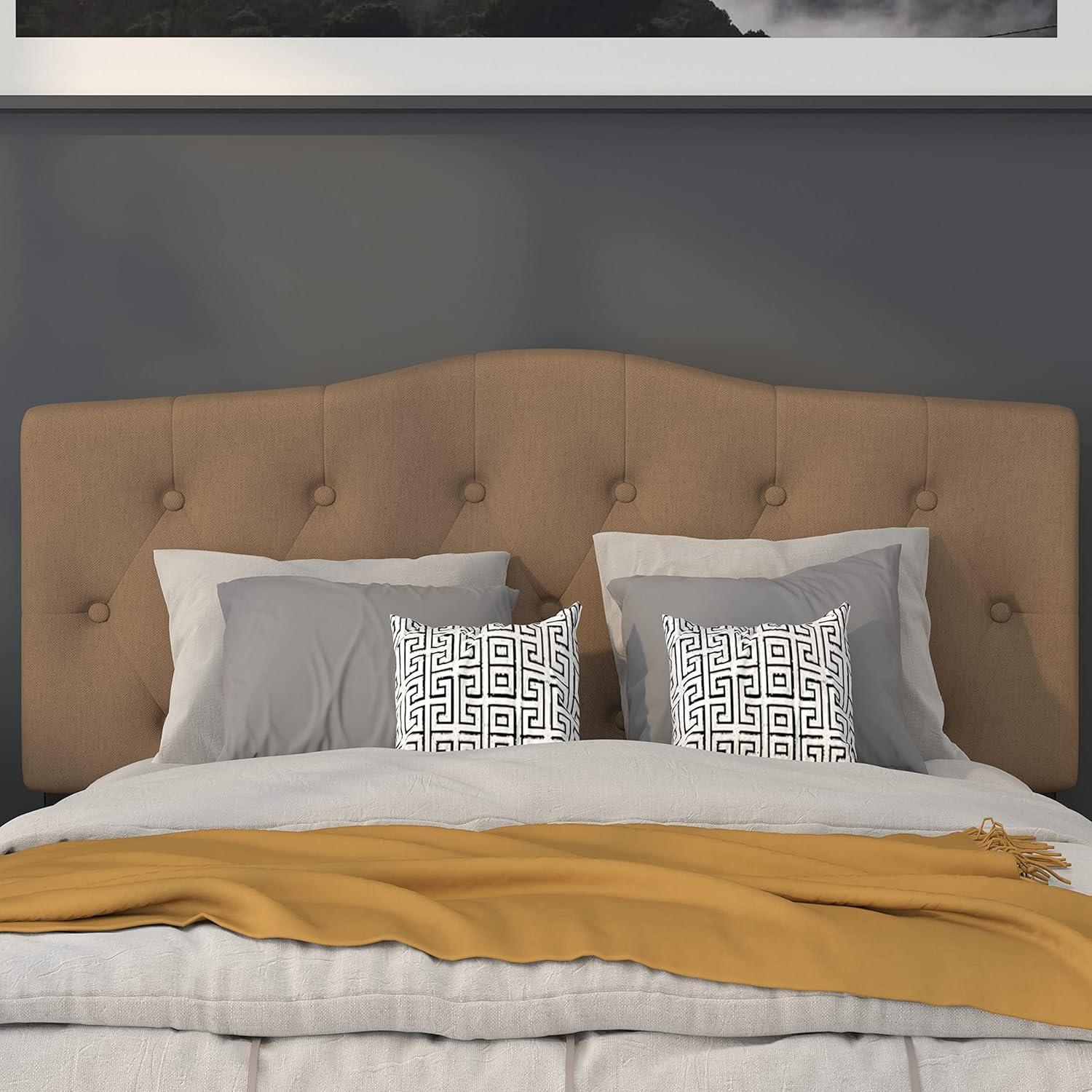 Flash Furniture Cambridge Tufted Upholstered Full Size Headboard in Dark Brown Fabric