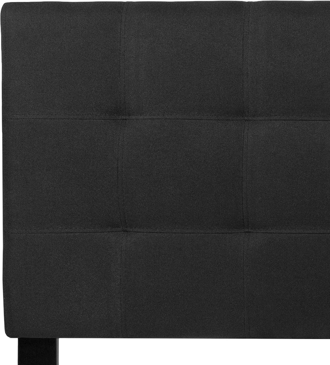Flash Furniture Bedford Tufted Upholstered Queen Size Headboard in Black Fabric