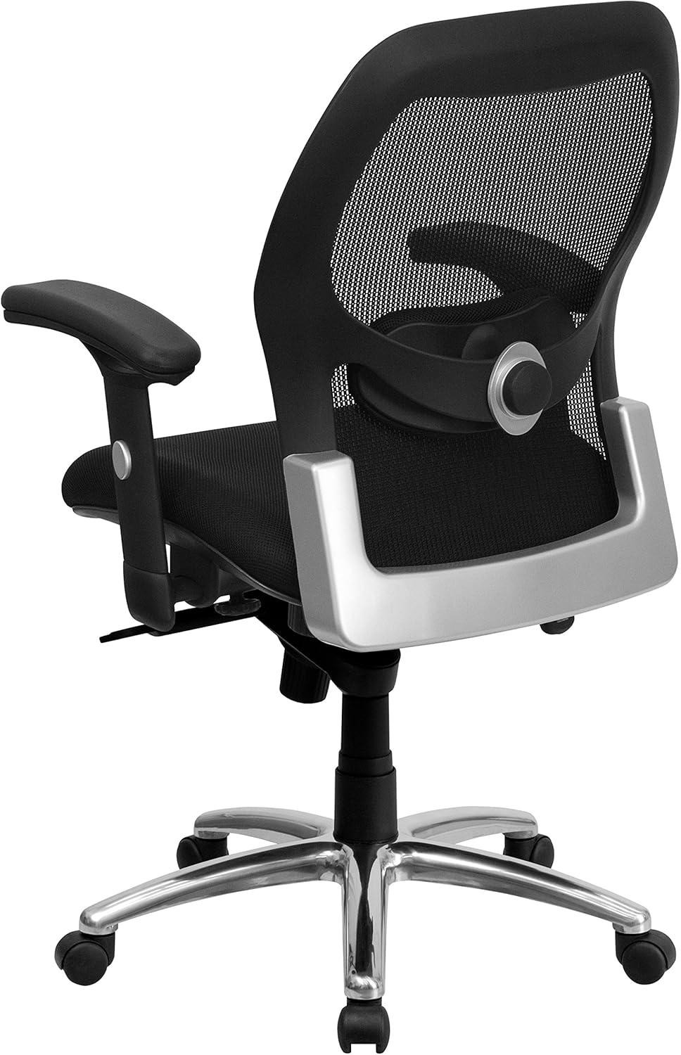 Flash Furniture Mid-Back Super Mesh Executive Swivel Office Chair with Knee Tilt Control and Adjustable Arms