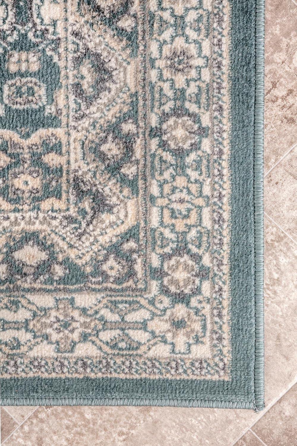 Nuloom 2x8 Becca  Tiled Indoor Area Rug, Blue, Faded Transitional Design, Stain Resistant, BedroomLiving Room, Kitchen,
