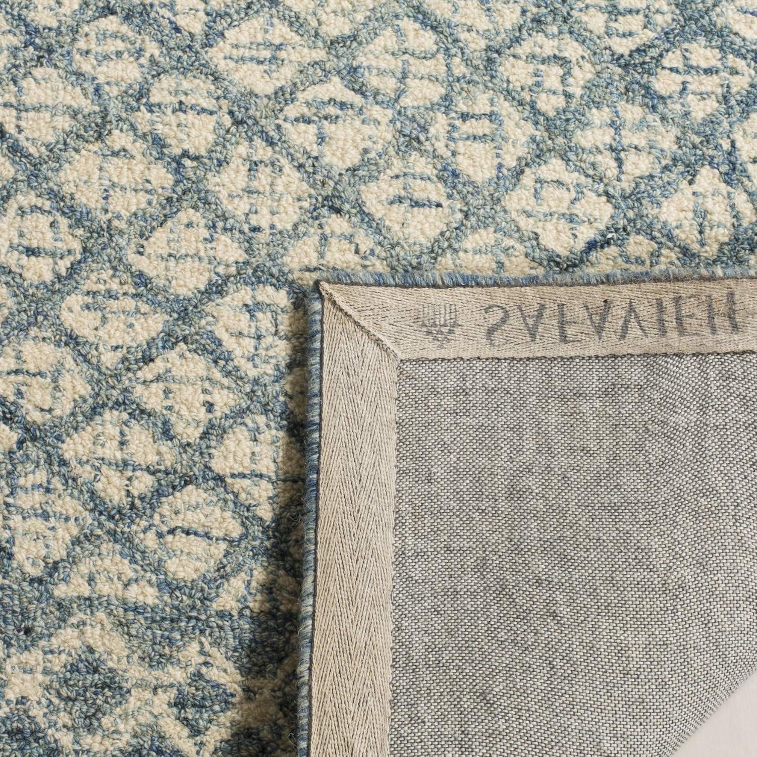 Abstract ABT203 Handmade Indoor Area Rug - Blue/Ivory - 6'x9' - Safavieh