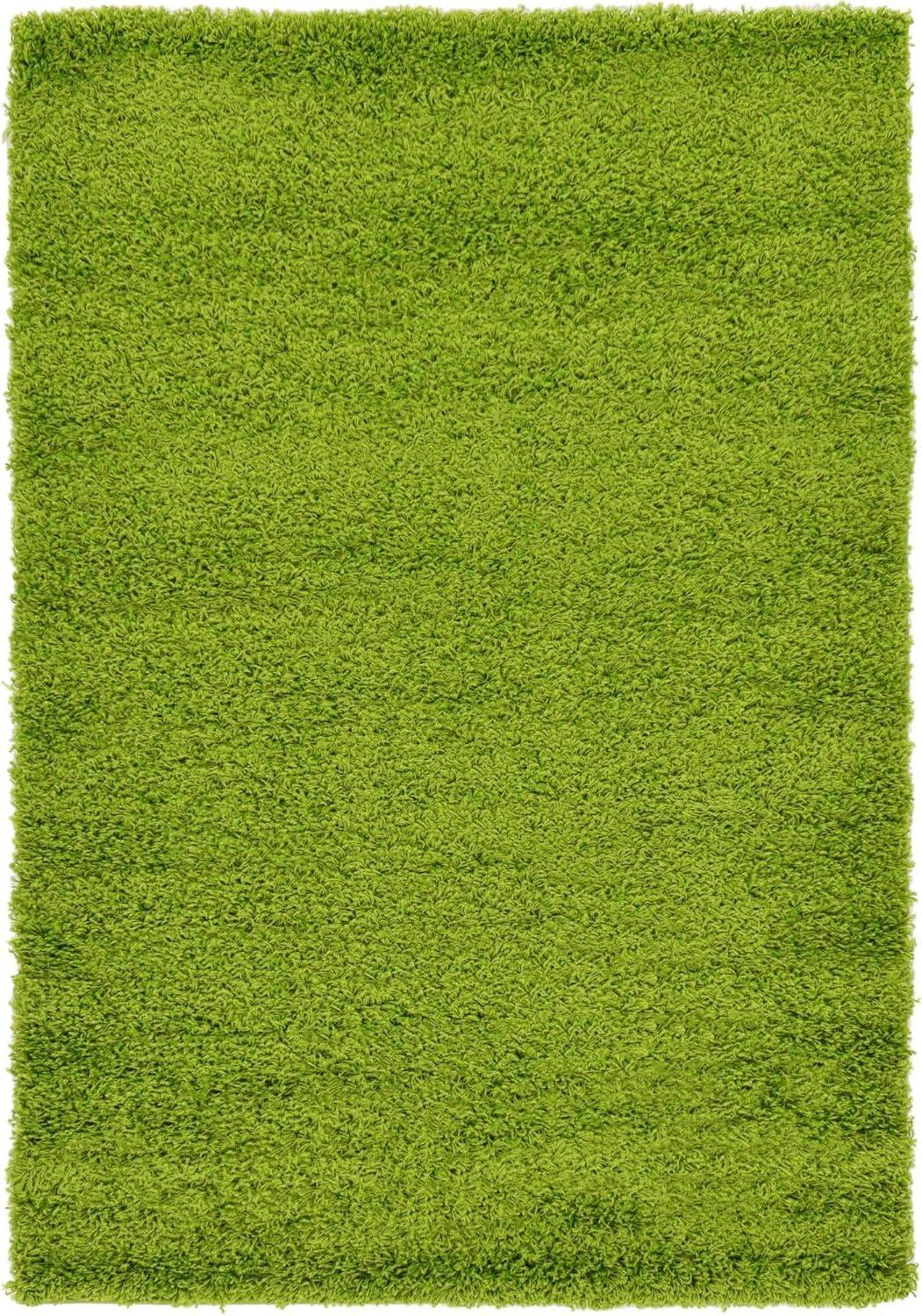 Grass Green Rectangular Shag 4' x 6' Area Rug