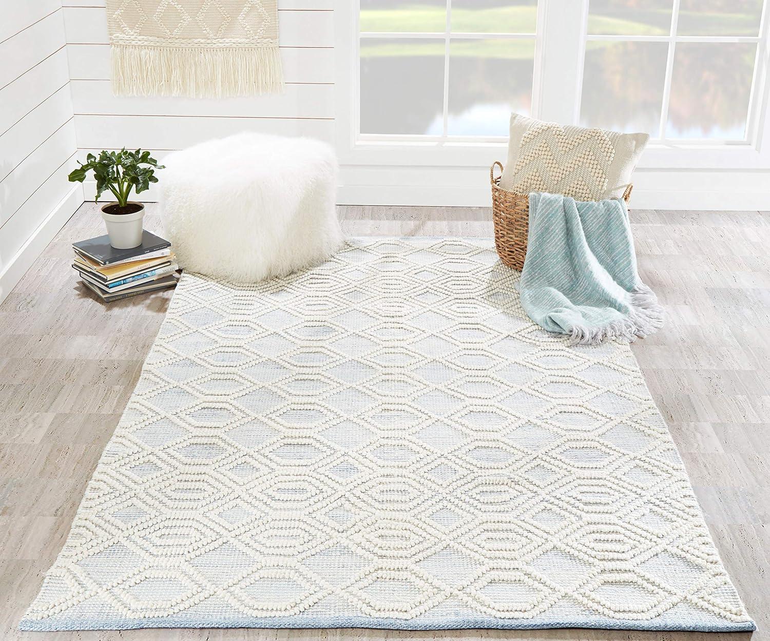 2'x3' Hermosa Cara Accent Rug Light Blue - Momeni: Modern Geometric Indoor/Outdoor Medium Pile, Handmade Woven Rug