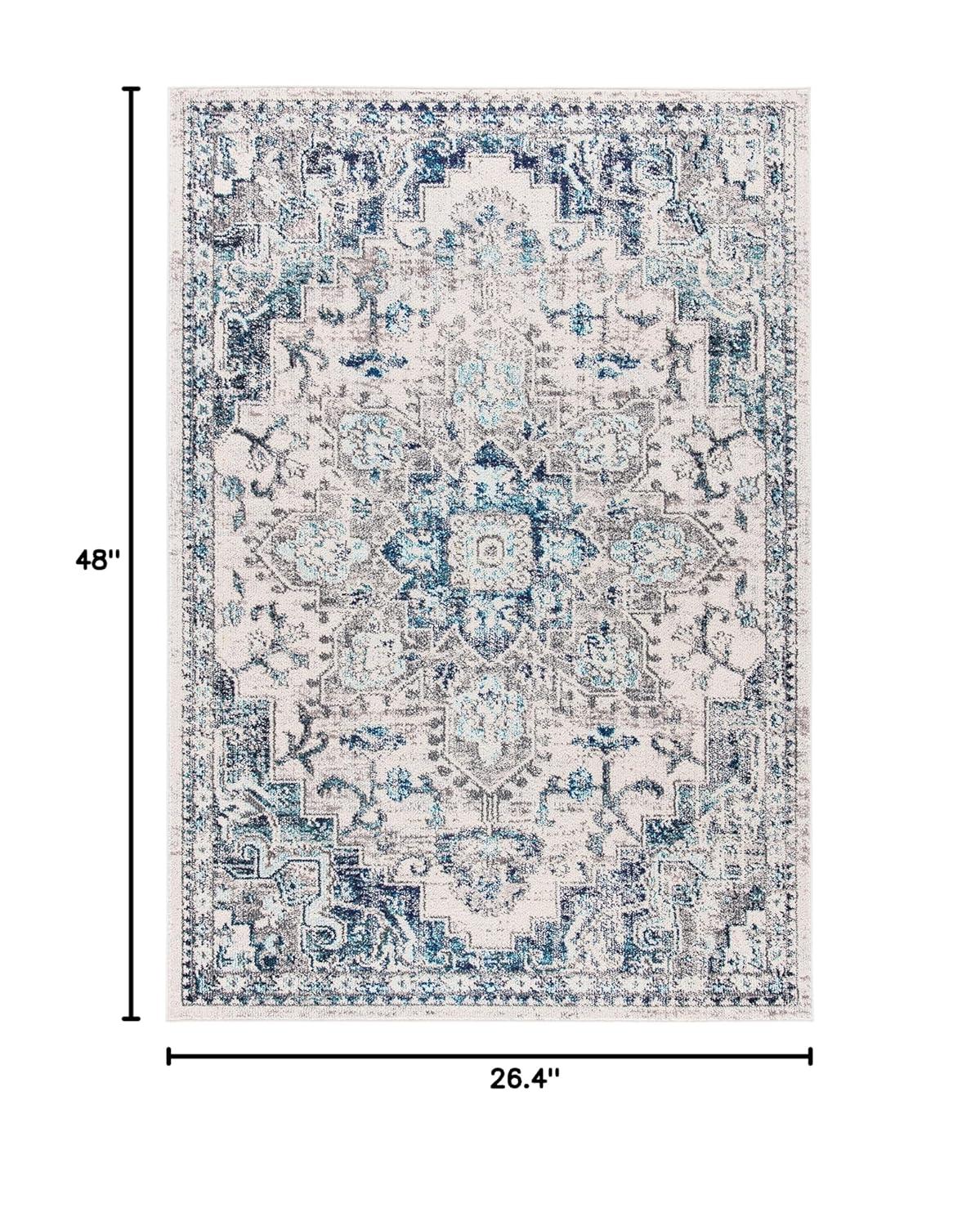 Madison MAD473 Power Loomed Indoor Accent Rug - Ivory/Grey - 2'2"x4' - Safavieh