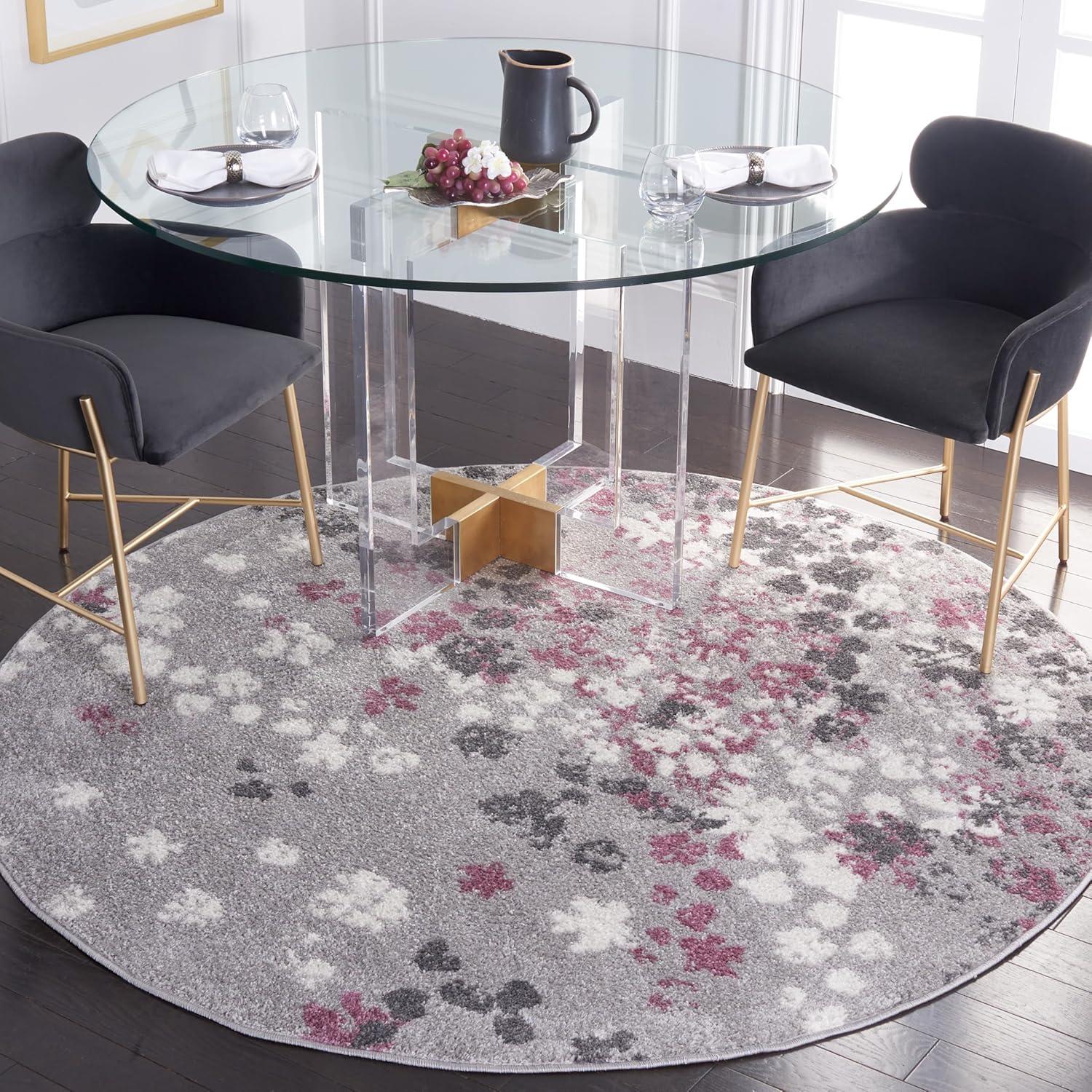 Adirondack ADR115 Machine Made Indoor Area Rug - Light Grey/Purple - 8'x8' - Safavieh