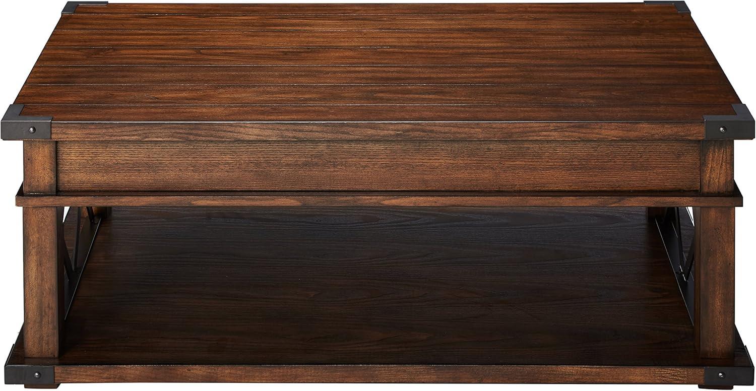 Progressive Furniture Landmark Castered Wood Coffee Table in Walnut Brown