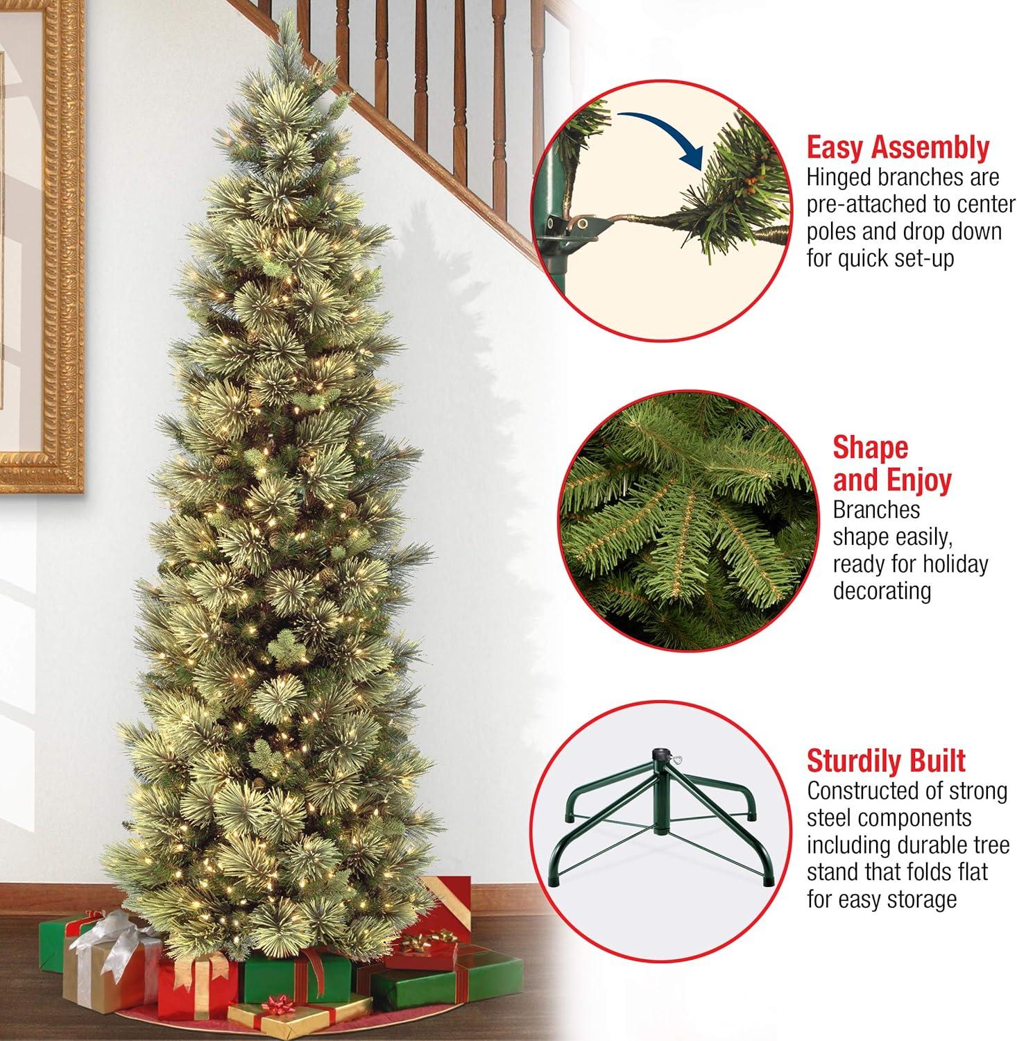 Prelit Slim Carolina Pine Artificial Christmas Tree Clear Lights - National Tree Company