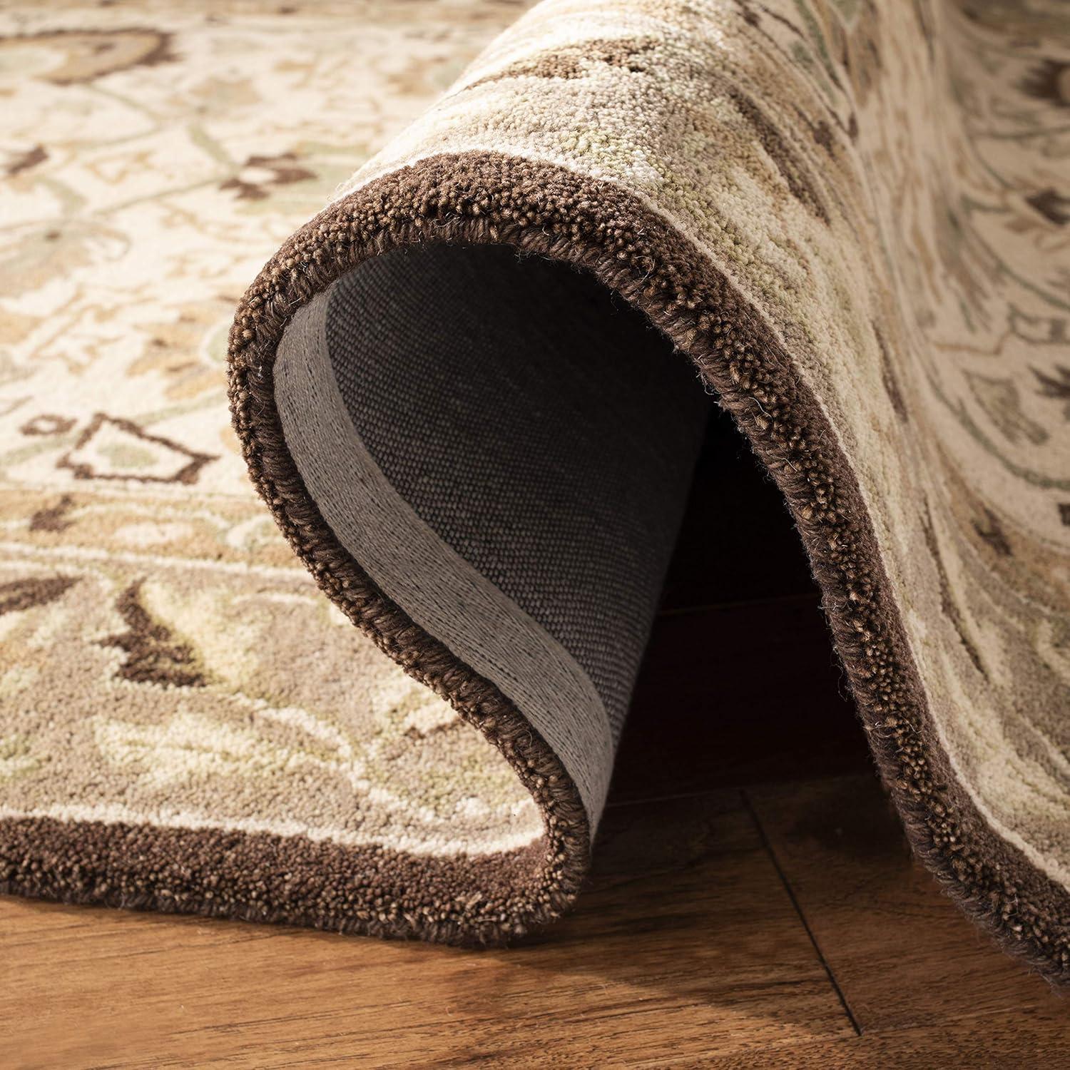 Anatolia AN512 Hand Tufted Indoor Area Rug - Ivory/Brown - 8'x8' - Safavieh
