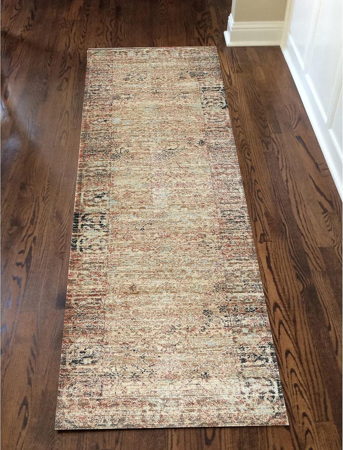 Seriate Vintage Green Traditional Runner Rug 2'2" x 7'7"