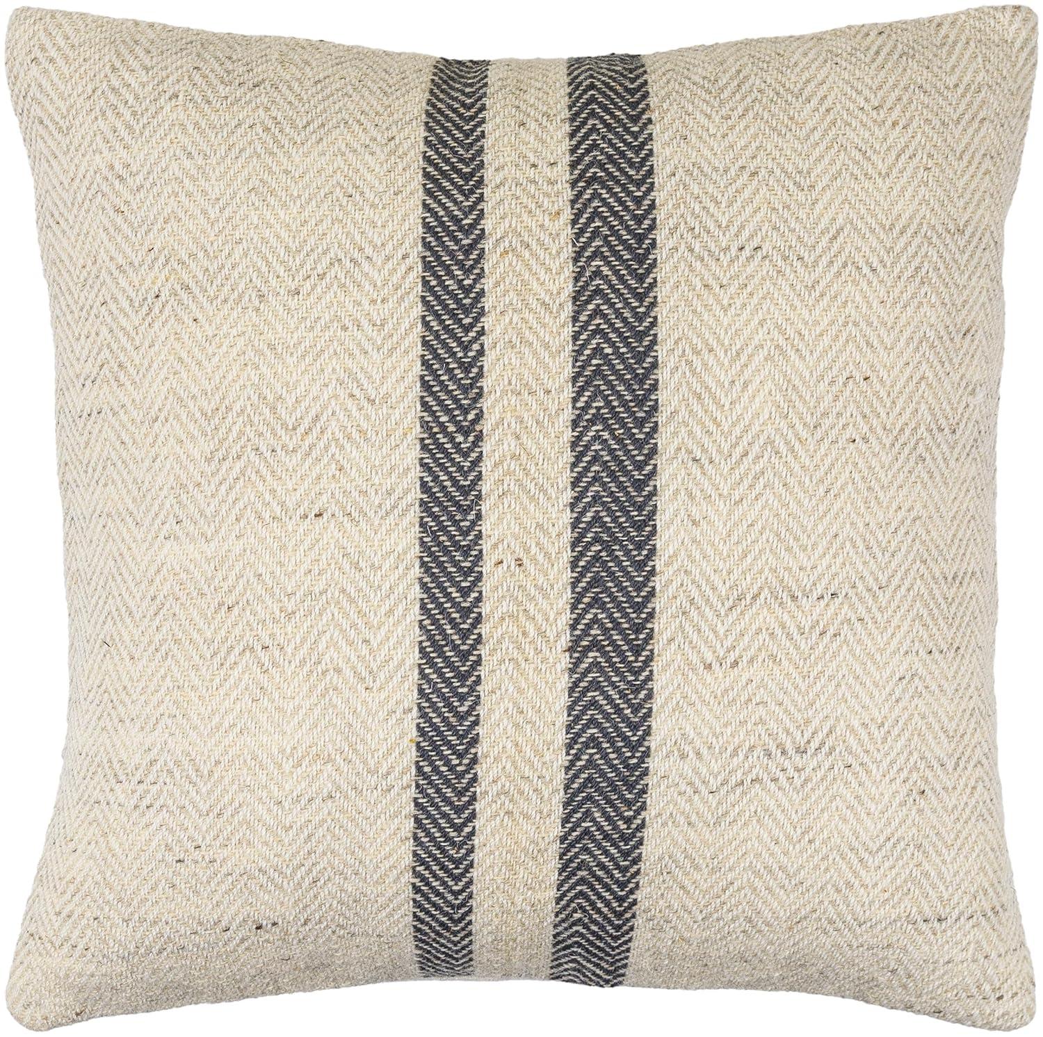 Becki Owens x Livabliss Becki Owens x Livabliss Brett Striped Wool Blend Reversible Throw Pillow