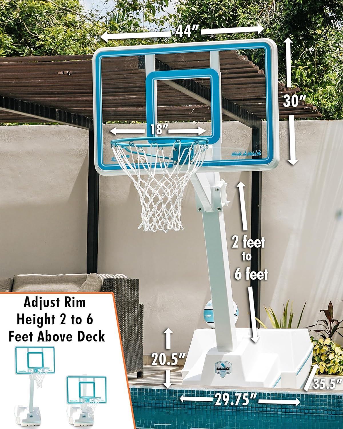 Dunn-Rite Splash & Shoot  Clear Polycarbonate backboard with  Adjustable Height