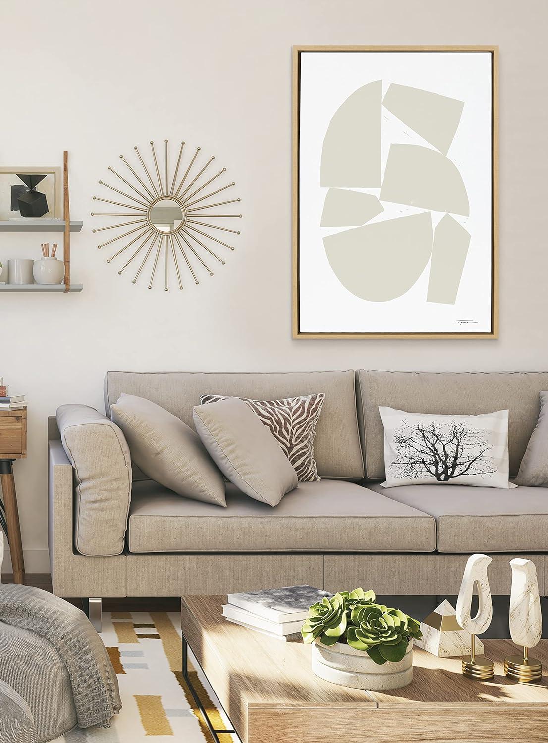 23" x 33" Sylvie Constructed I Neutral by Statement Goods - Kate & Laurel: Modern Digital Art Canvas